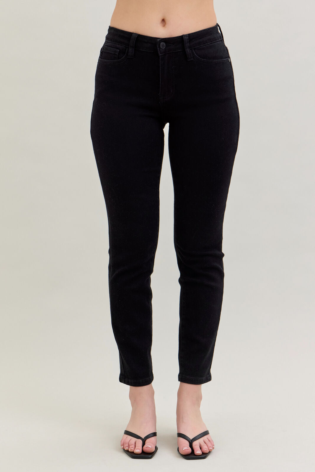 Mid-Rise Black Slim Fit Jeans