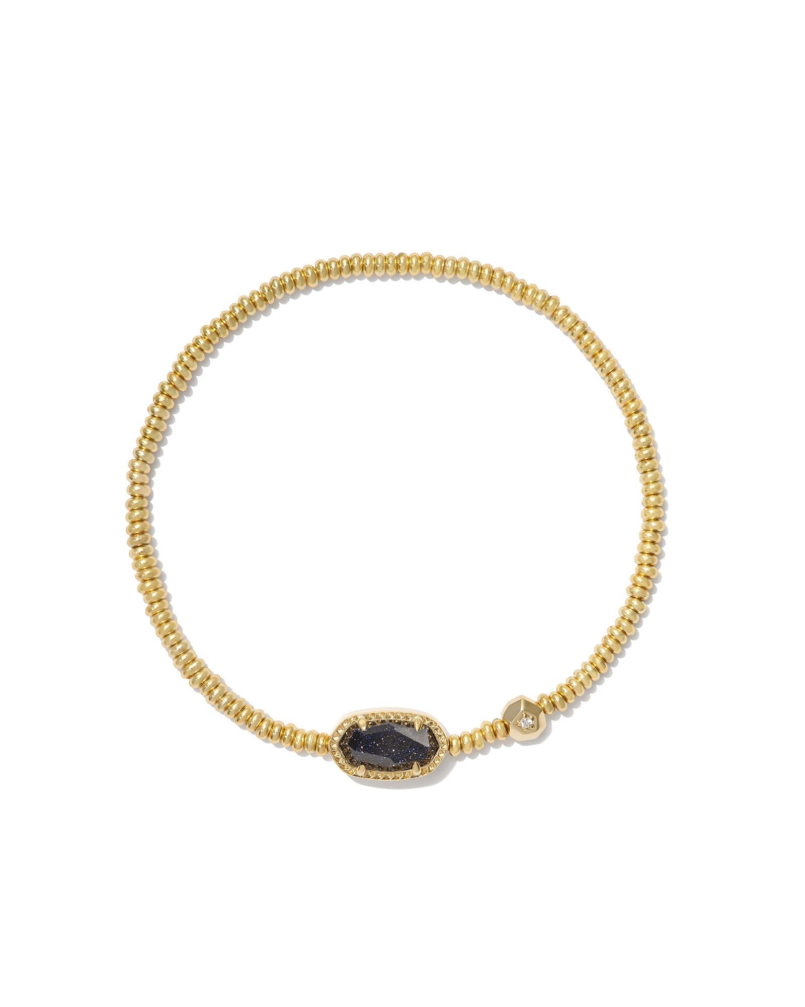 Grayson Gold Stretch Bracelet Navy Goldstone