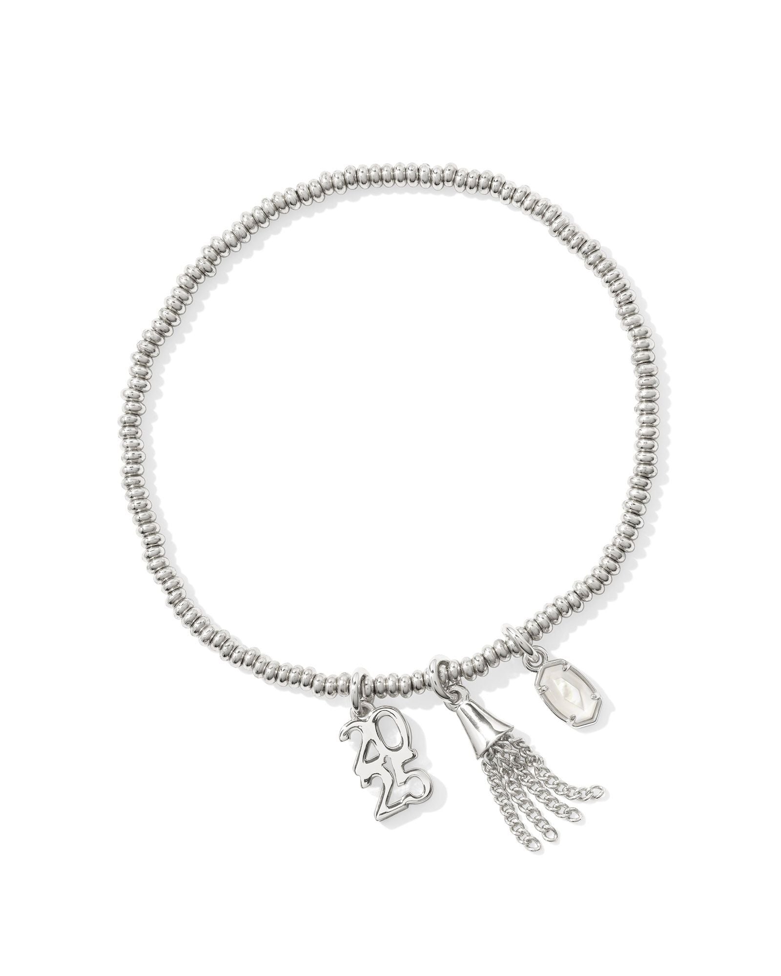 2025 Silver Graduation Stretch Bracelet