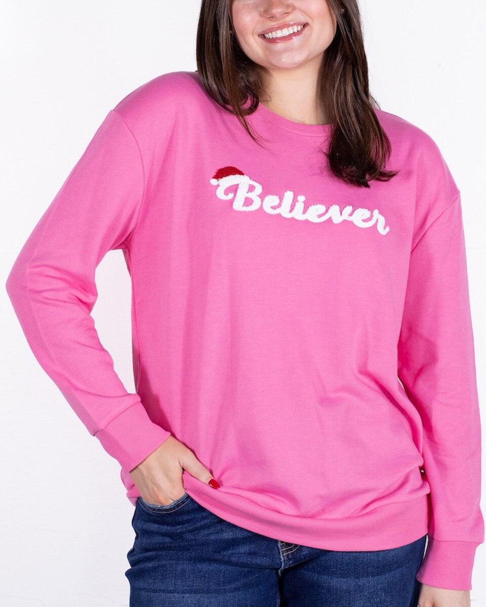 Sale Believer Crewel Sweatshirt