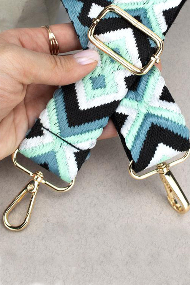 Crossbody Guitar Strap Mint/Black Print