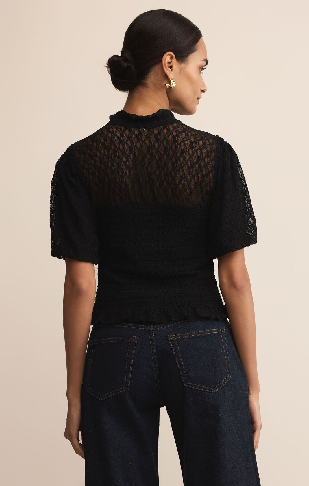 Glimpse Lace Top Black