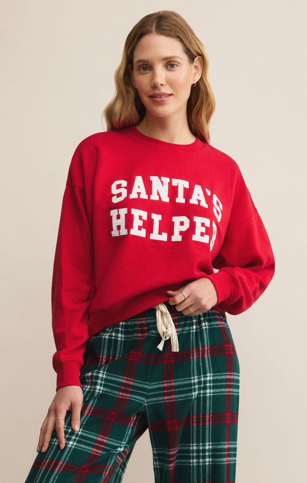 Sale Hangout Plaid Pant  Red