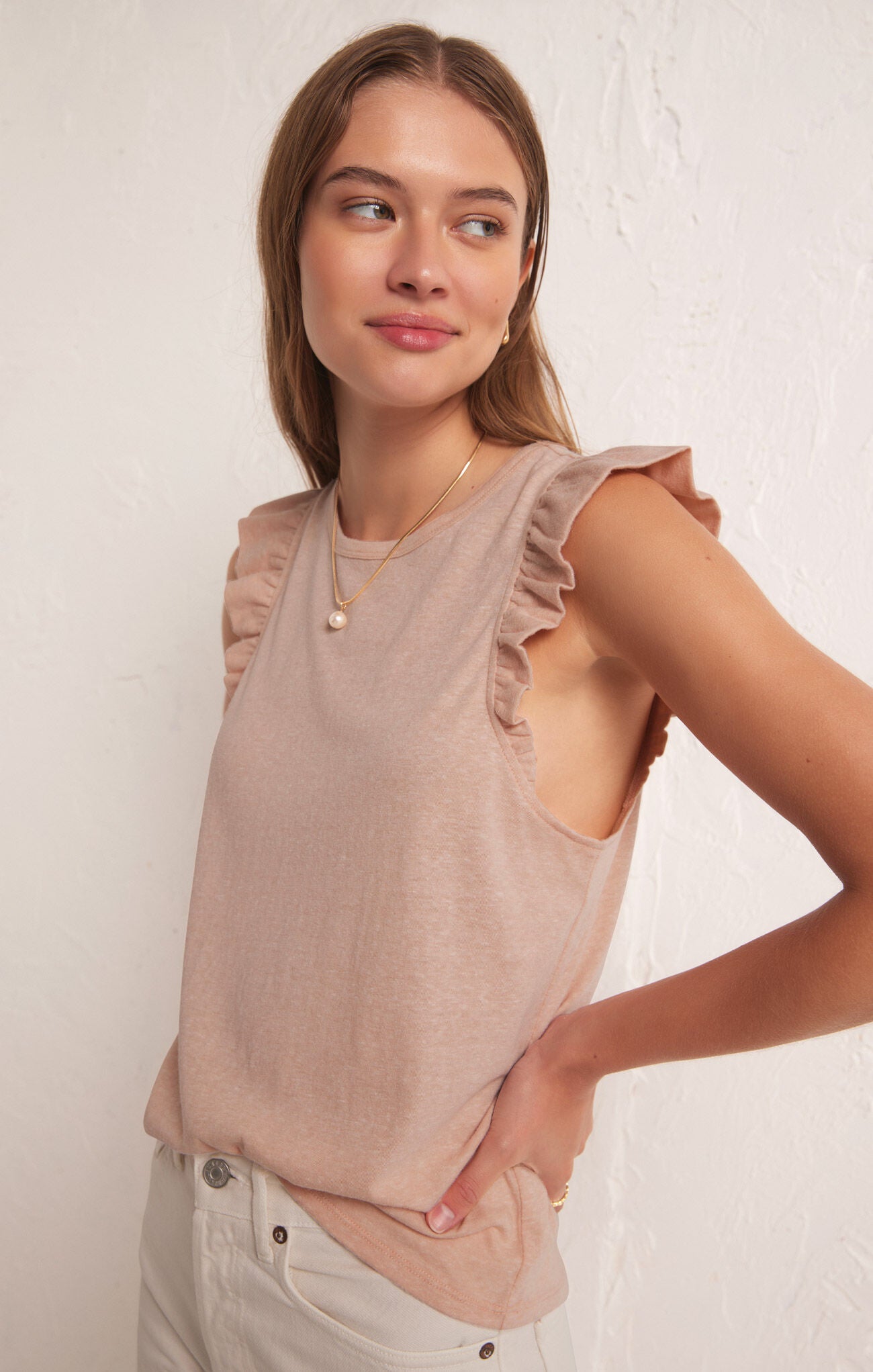 Final Sale Marielle Flutter Tank Soft Pink