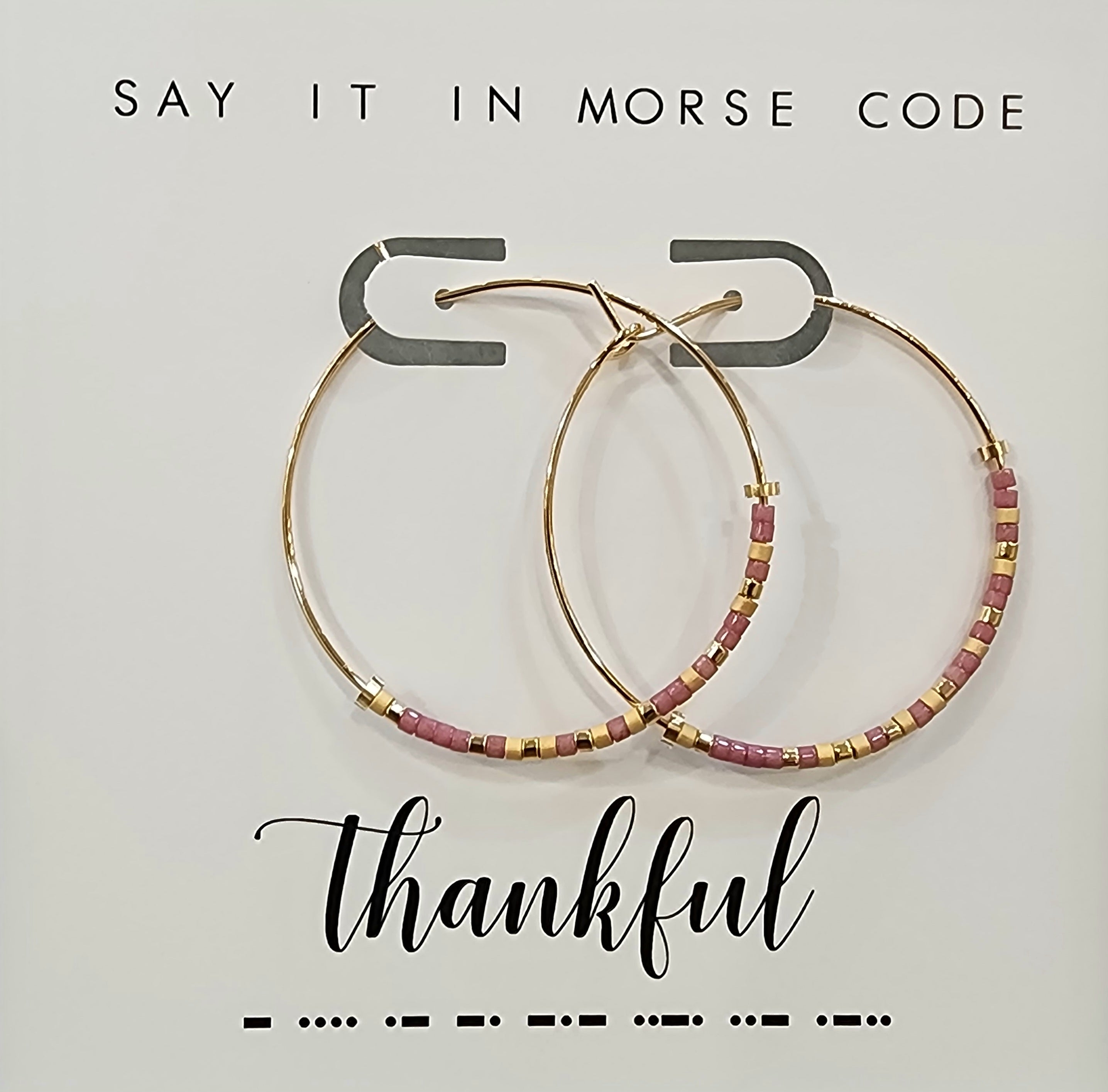 Thankful Dot & Dash Hoop Earrings