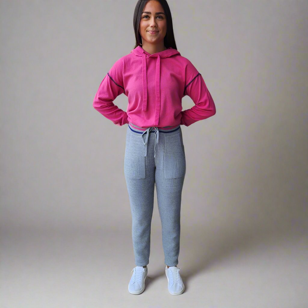 Final Sale Sweater Weather Banded Bottom Pant Heather Grey