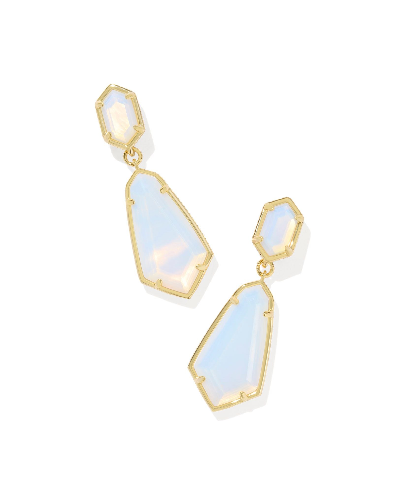 Sale Hallie Gold Convertible Drop Earrings Opalite Illusion