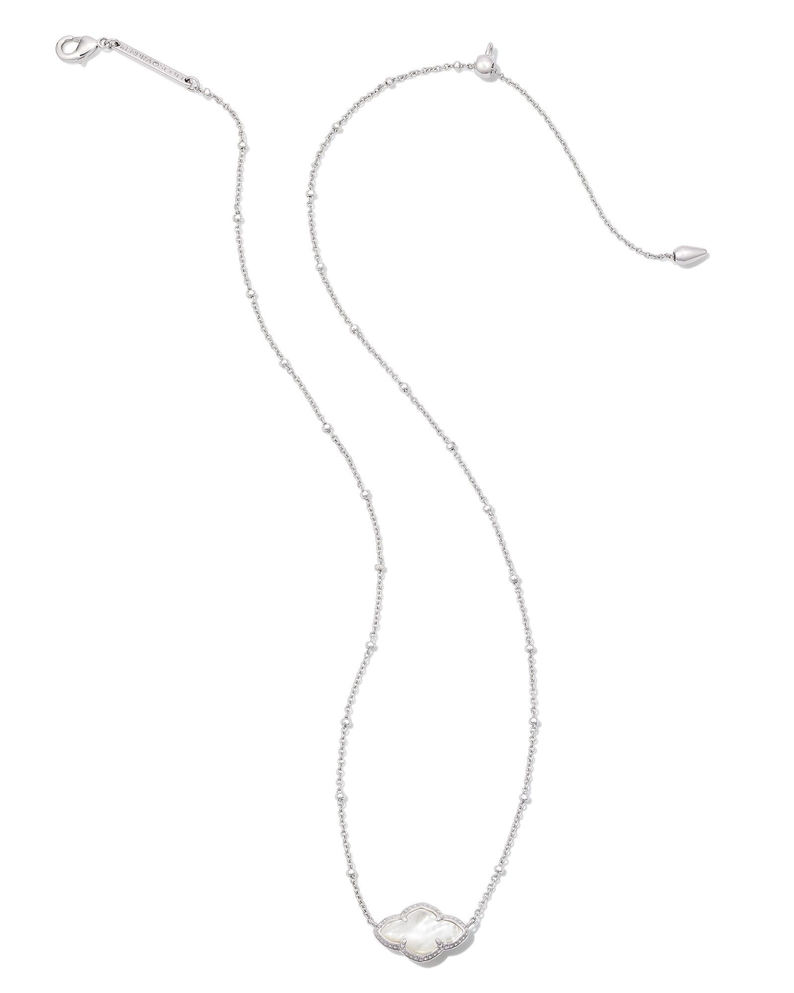 Abbie Pendant Necklace Ivory MOP Silver