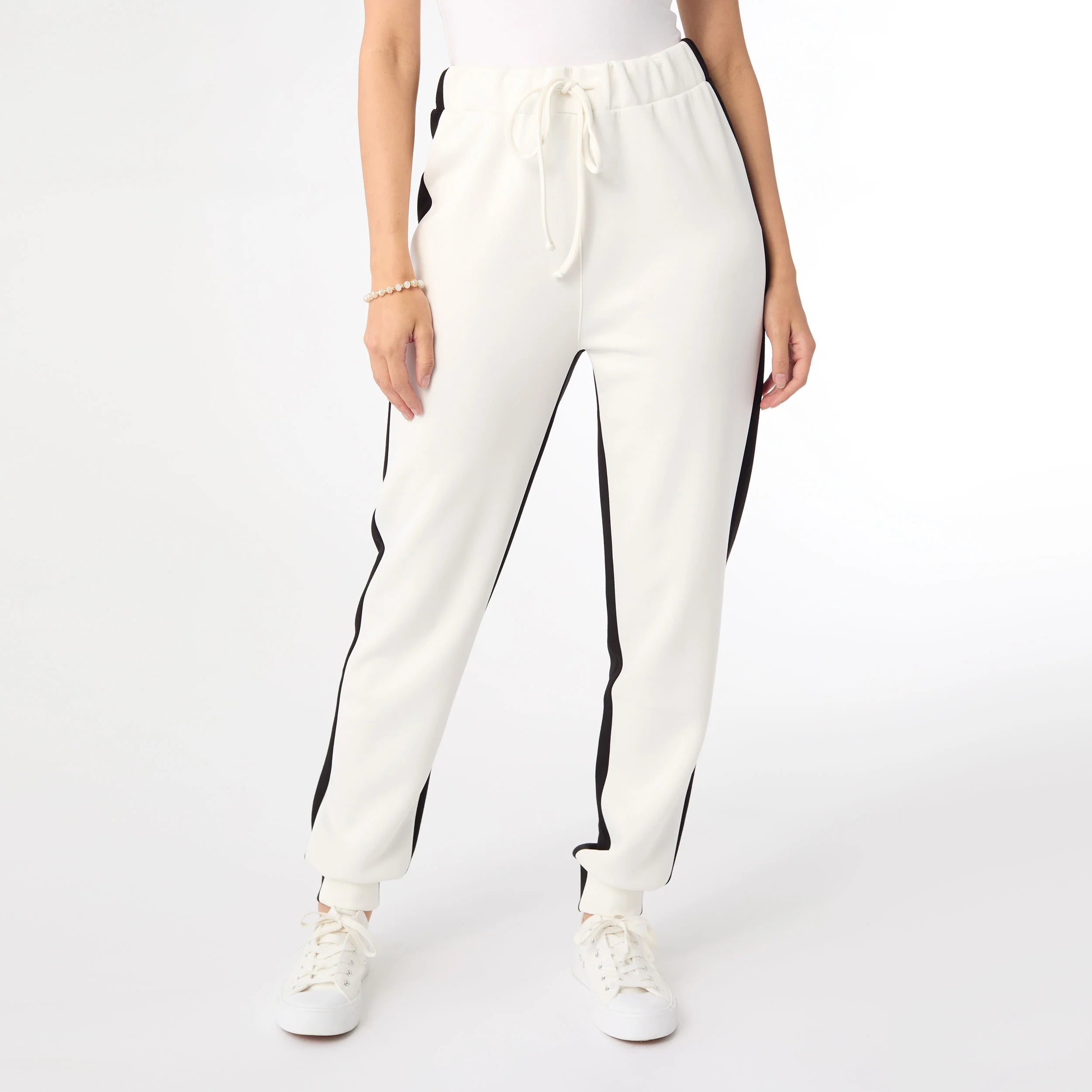 Sale Hilarie Two-Tone Jogger Pant Black/Ivory