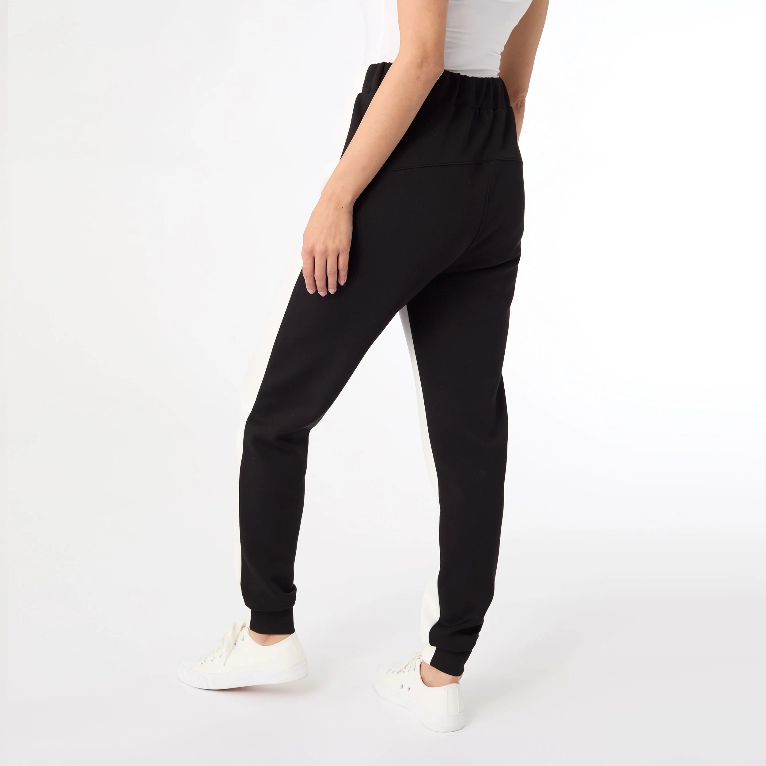 Sale Hilarie Two-Tone Jogger Pant Black/Ivory