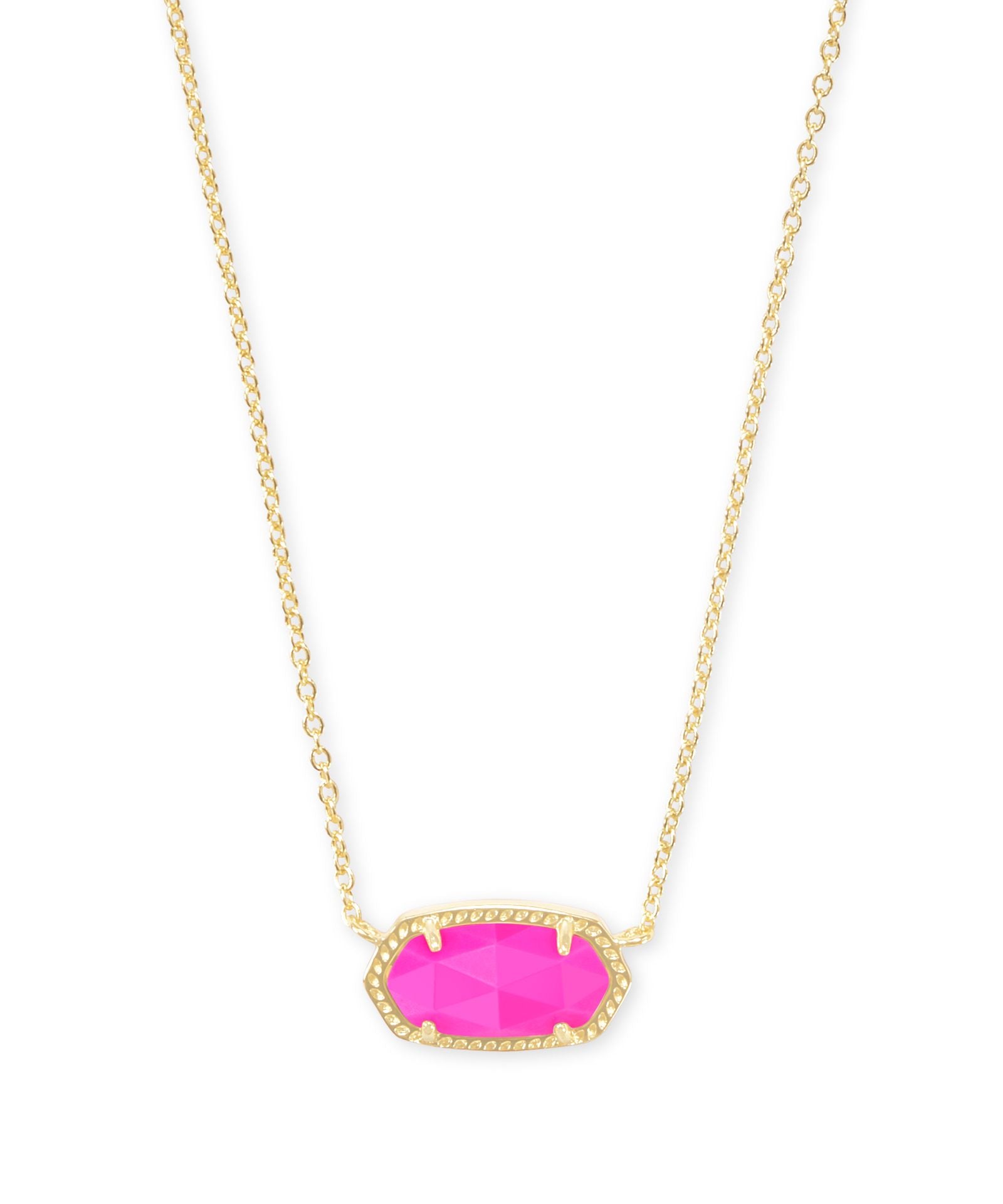 Elisa Gold Pendant Necklace Magenta
