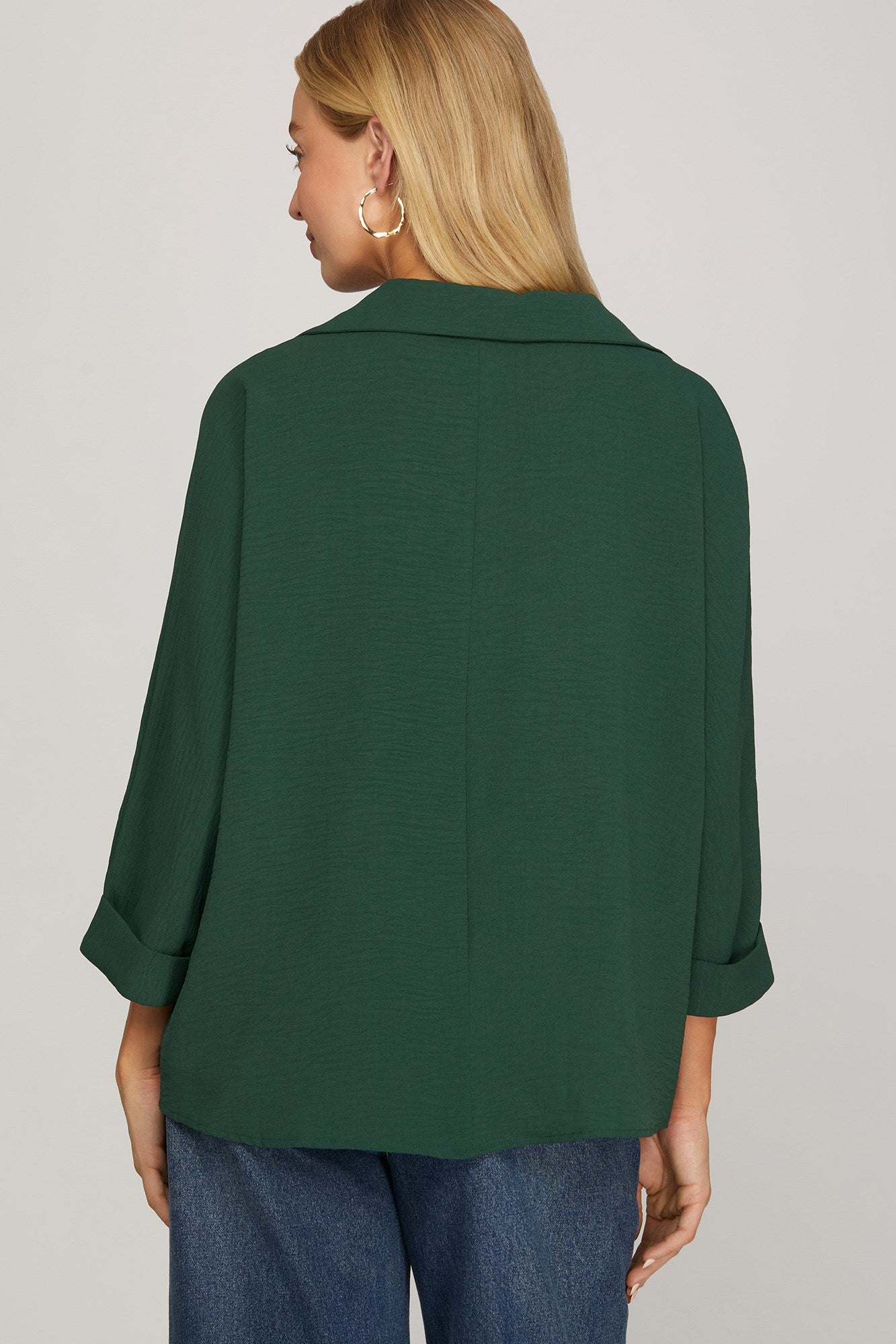 3/4 Sleeve Collared Top