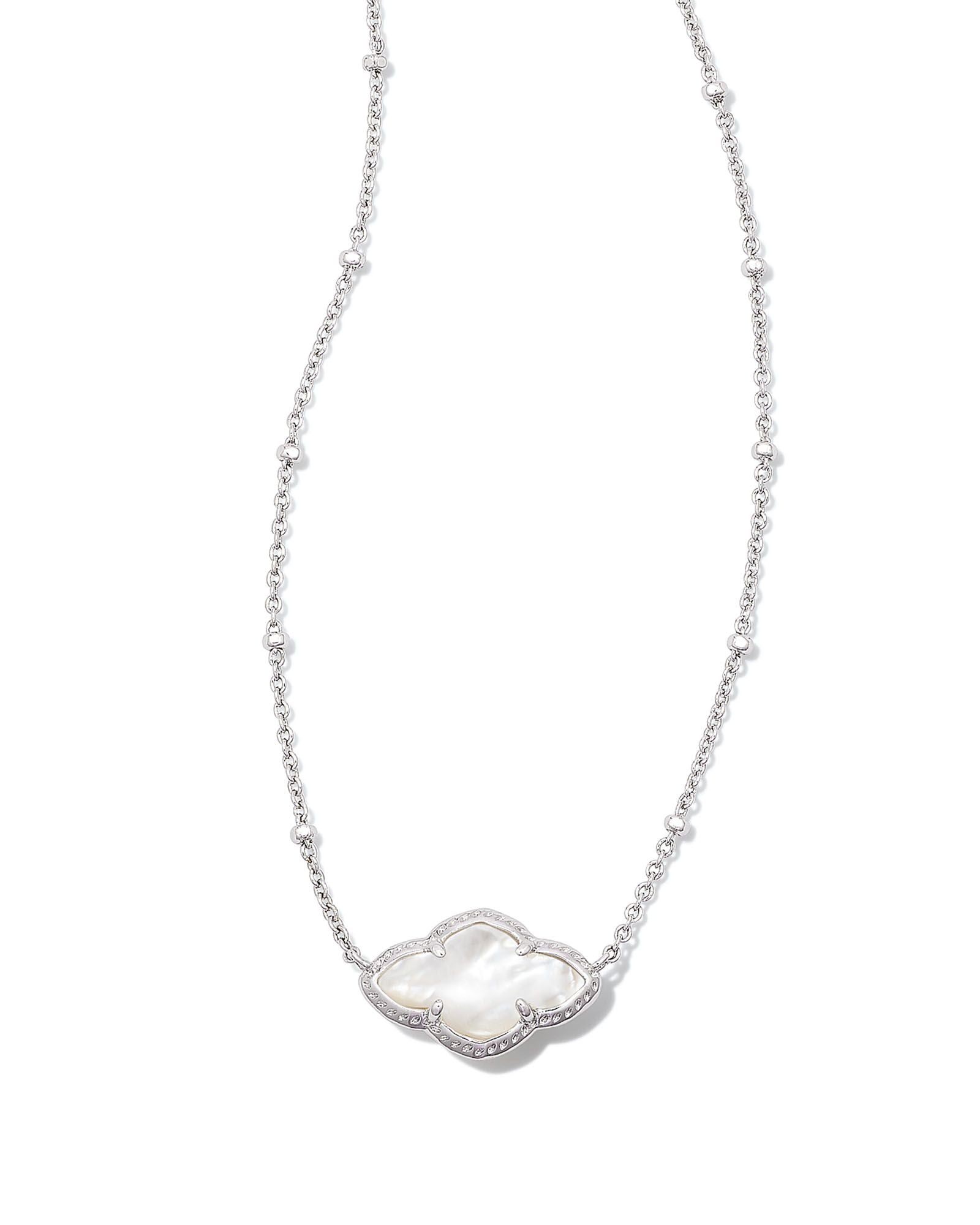Abbie Pendant Necklace Ivory MOP Silver