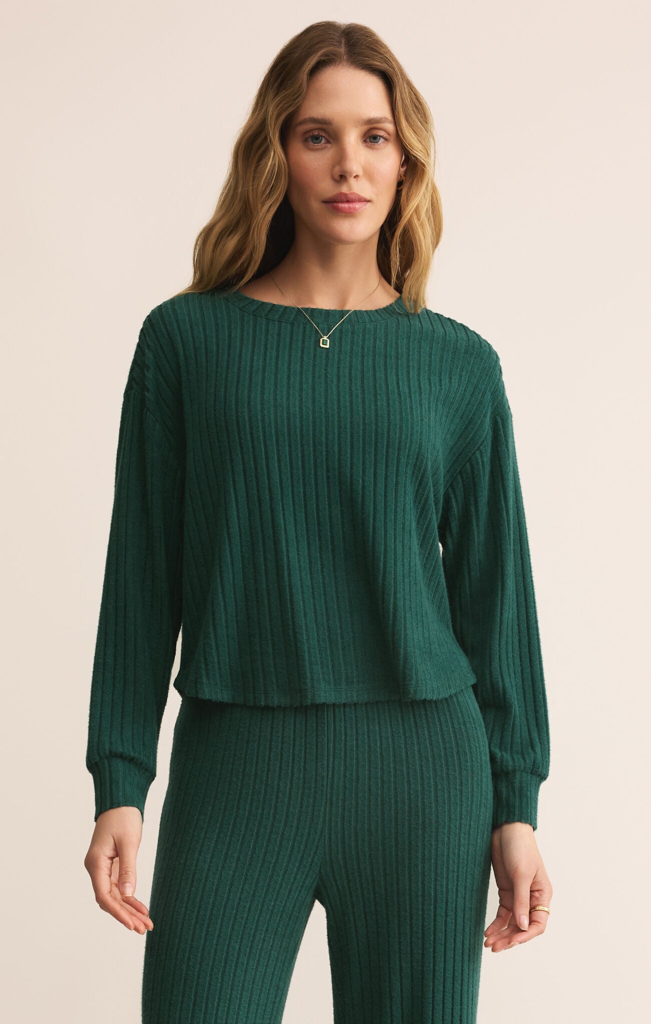 Sale Elfie Rib Long Sleeve Top Mistletoe