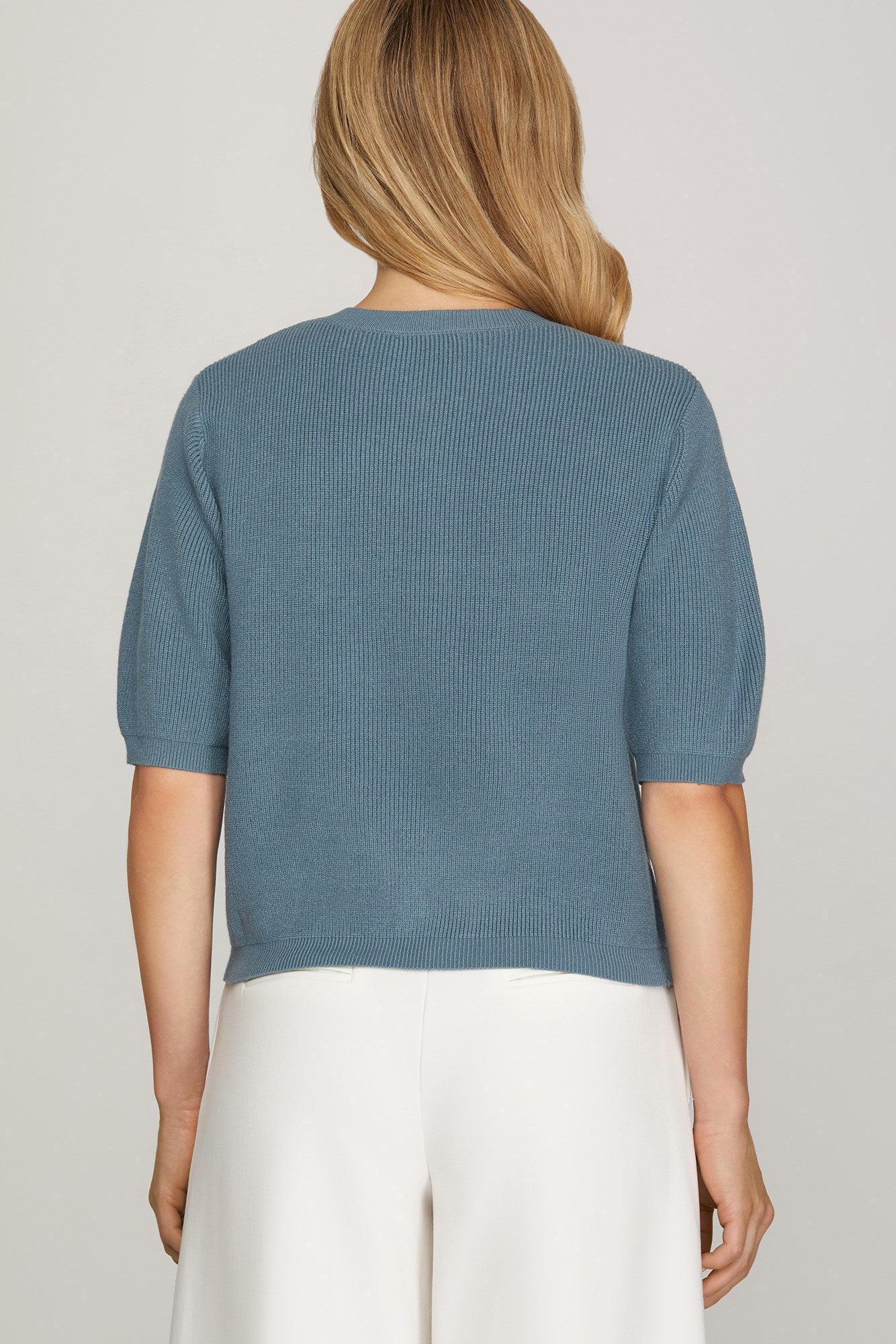 Sale Short Sleeve Contrast Bow Knit Cardigan