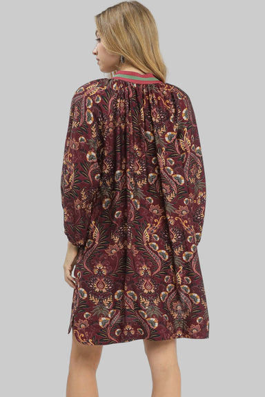 wine printed dress