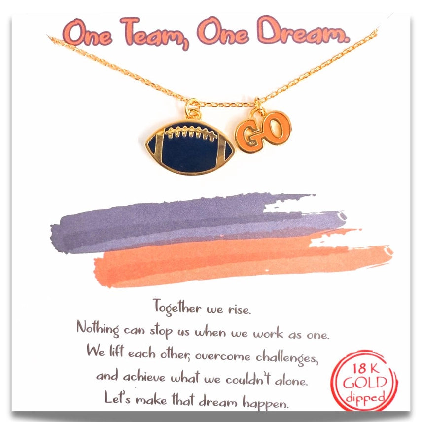 Football Gameday Necklace Orange/Navy