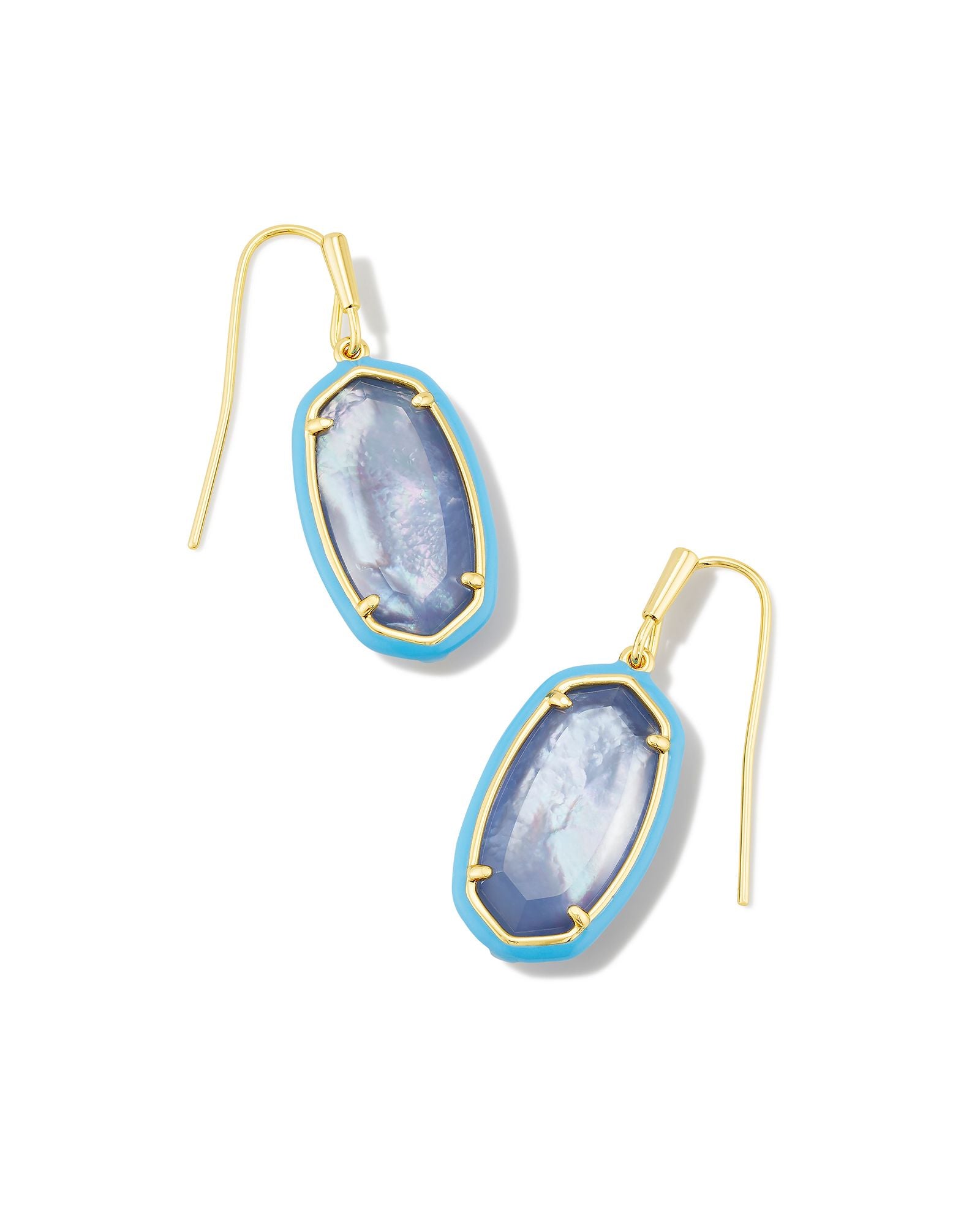 Dani Enamel Framed Drop Earrings Periwinkle Illusion