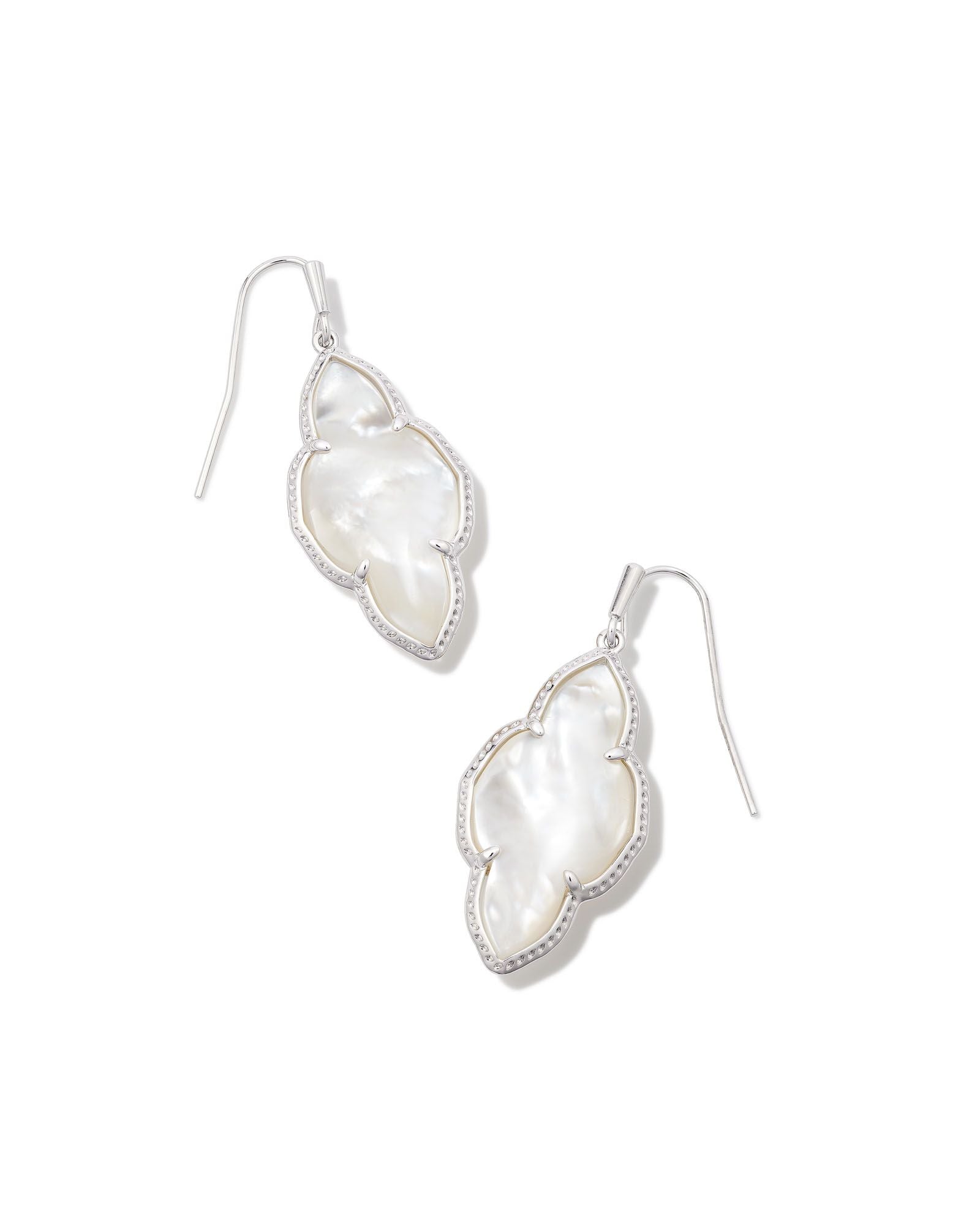 Abbie Drop Earrings Ivory MOP Silver