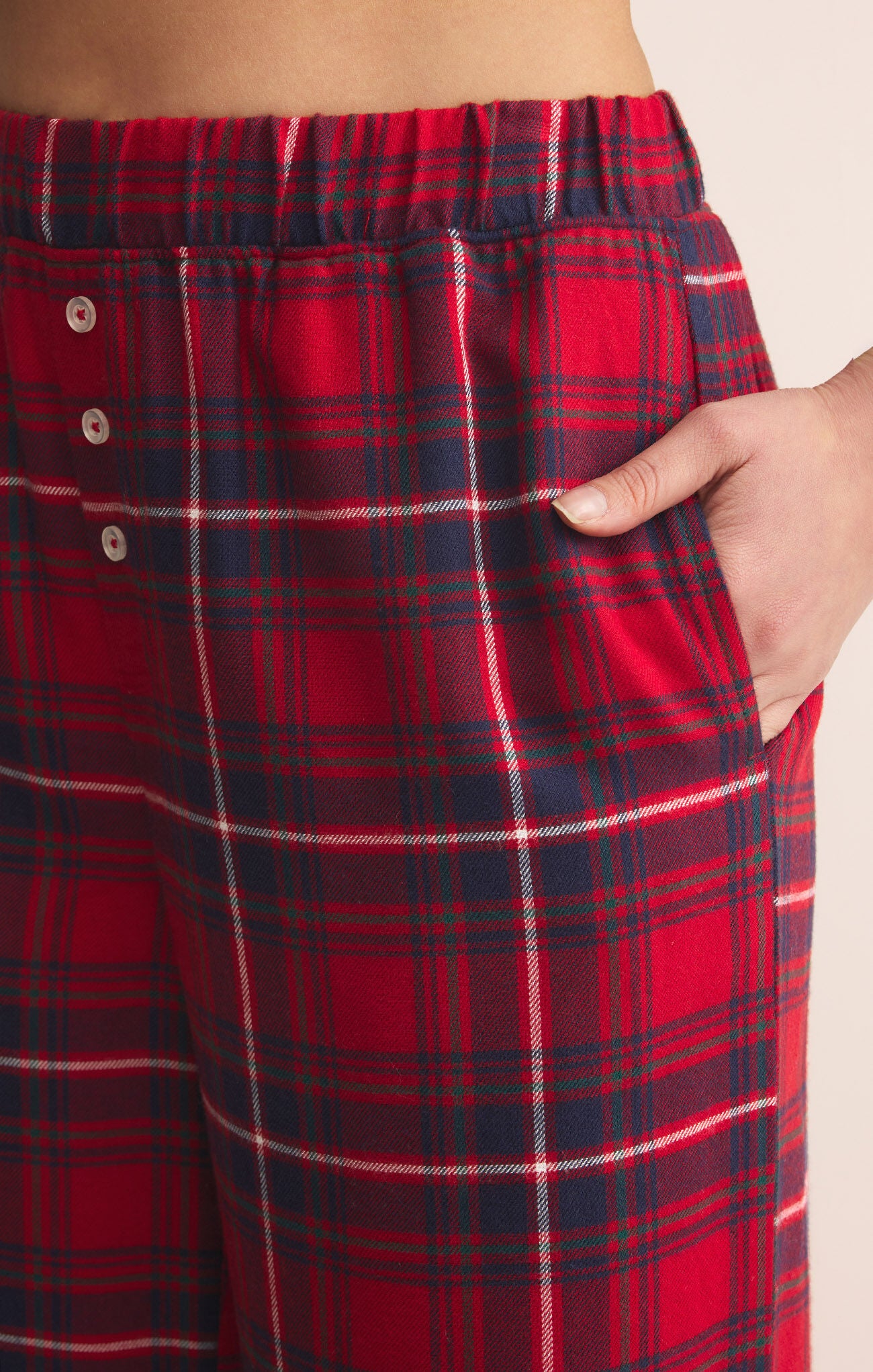 Sale Hangout Plaid Pant  Red