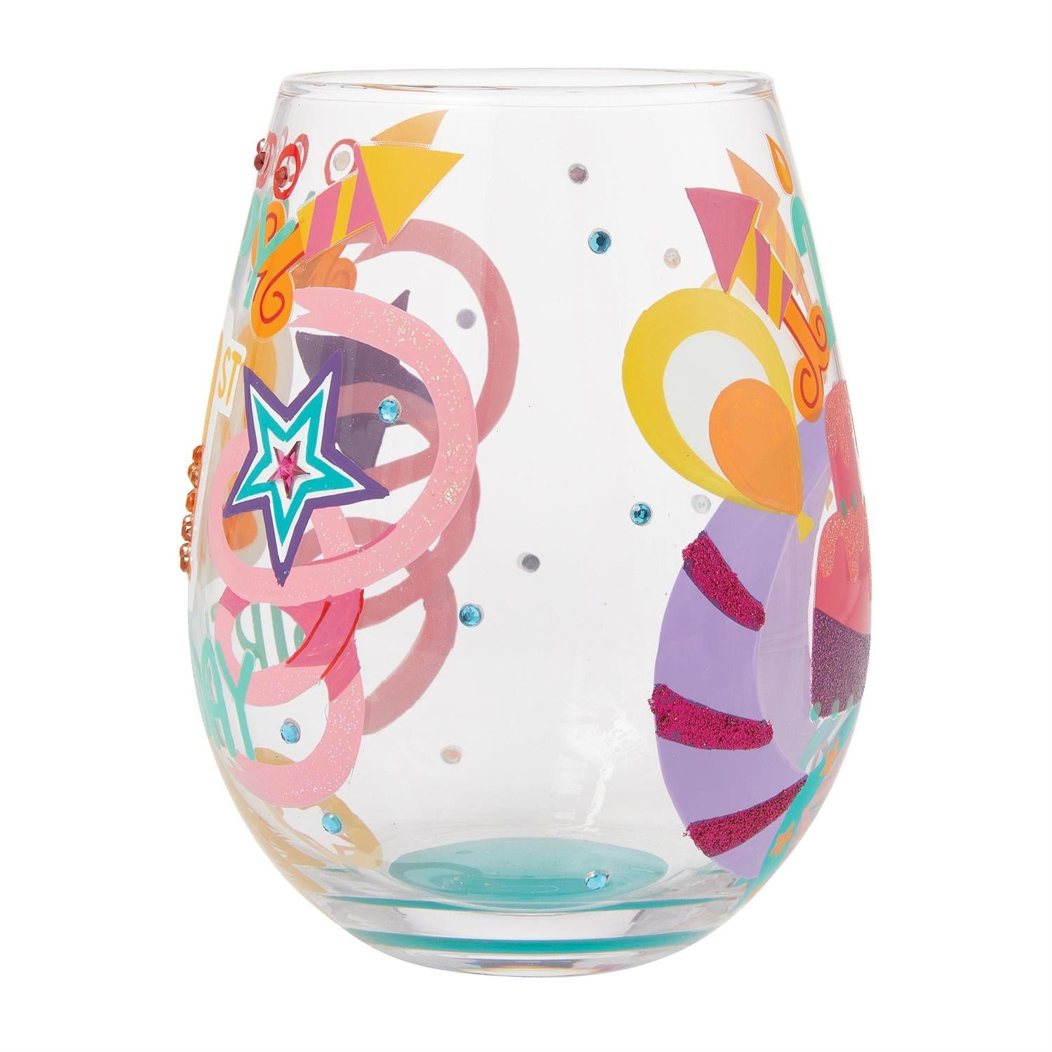 Lolita Stemless Wine Glasses Happy 21st Birthday