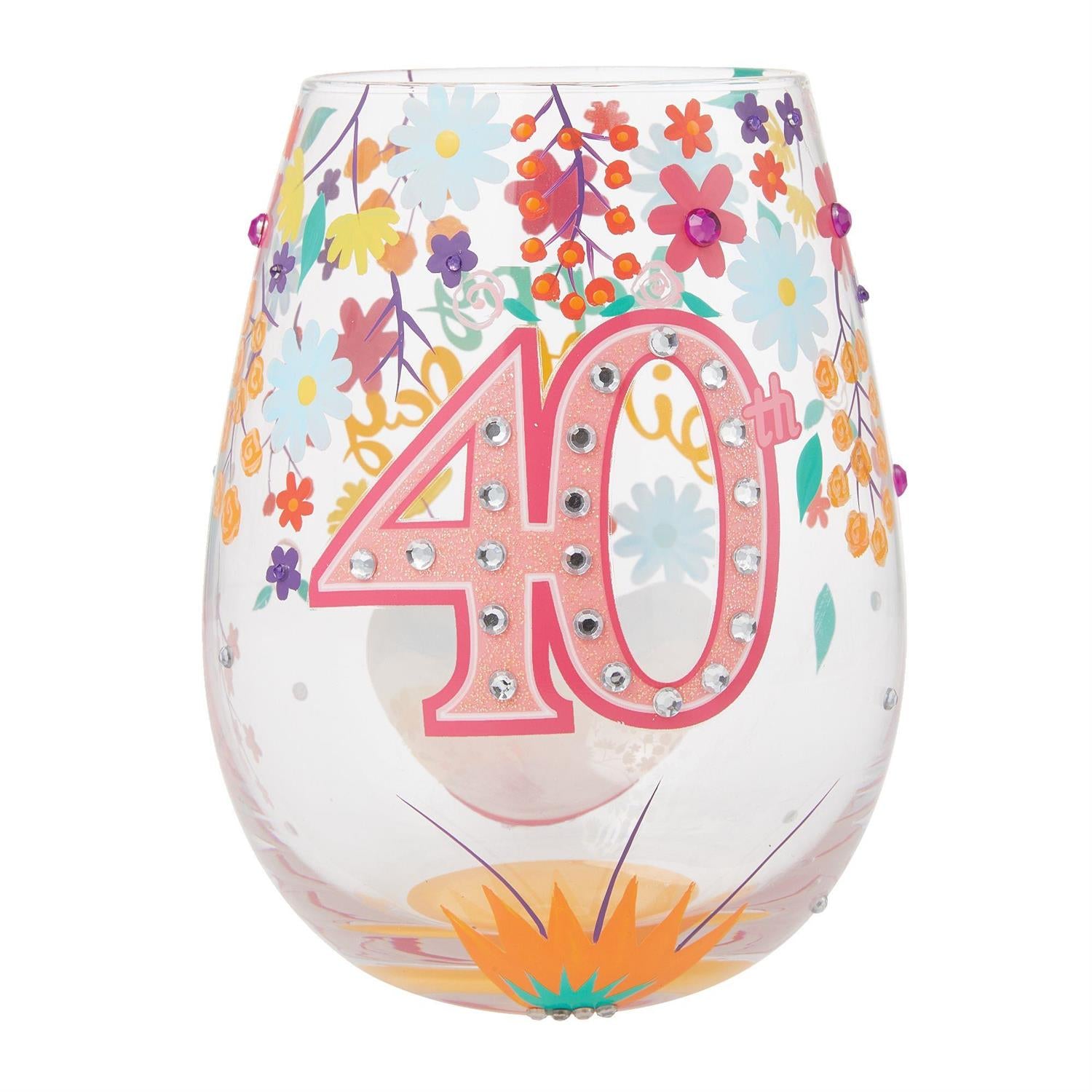 Lolita Stemless Wine Glass 40th Birthday