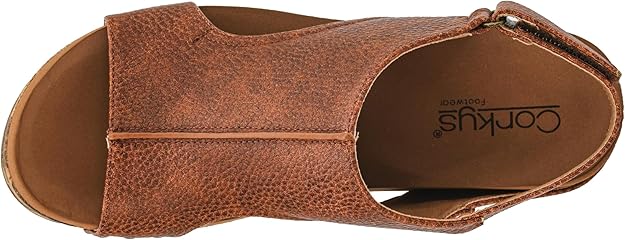 Carley Wedge Sandal Cognac Tumbled