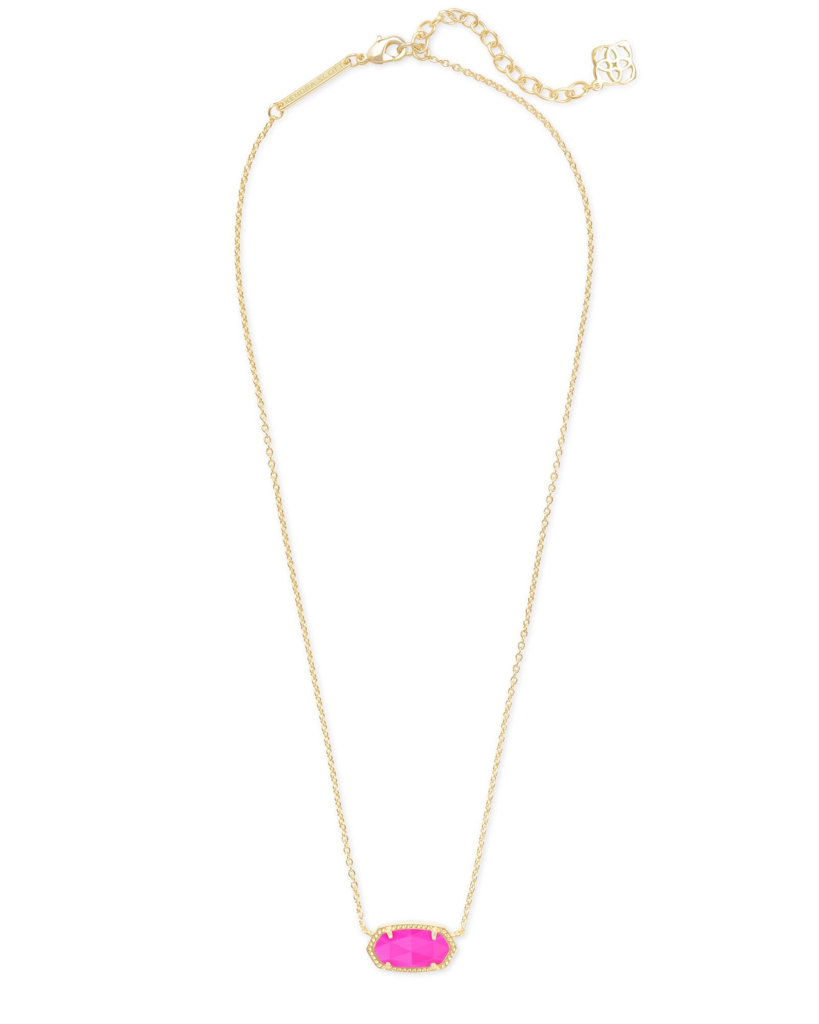 Elisa Gold Pendant Necklace Magenta