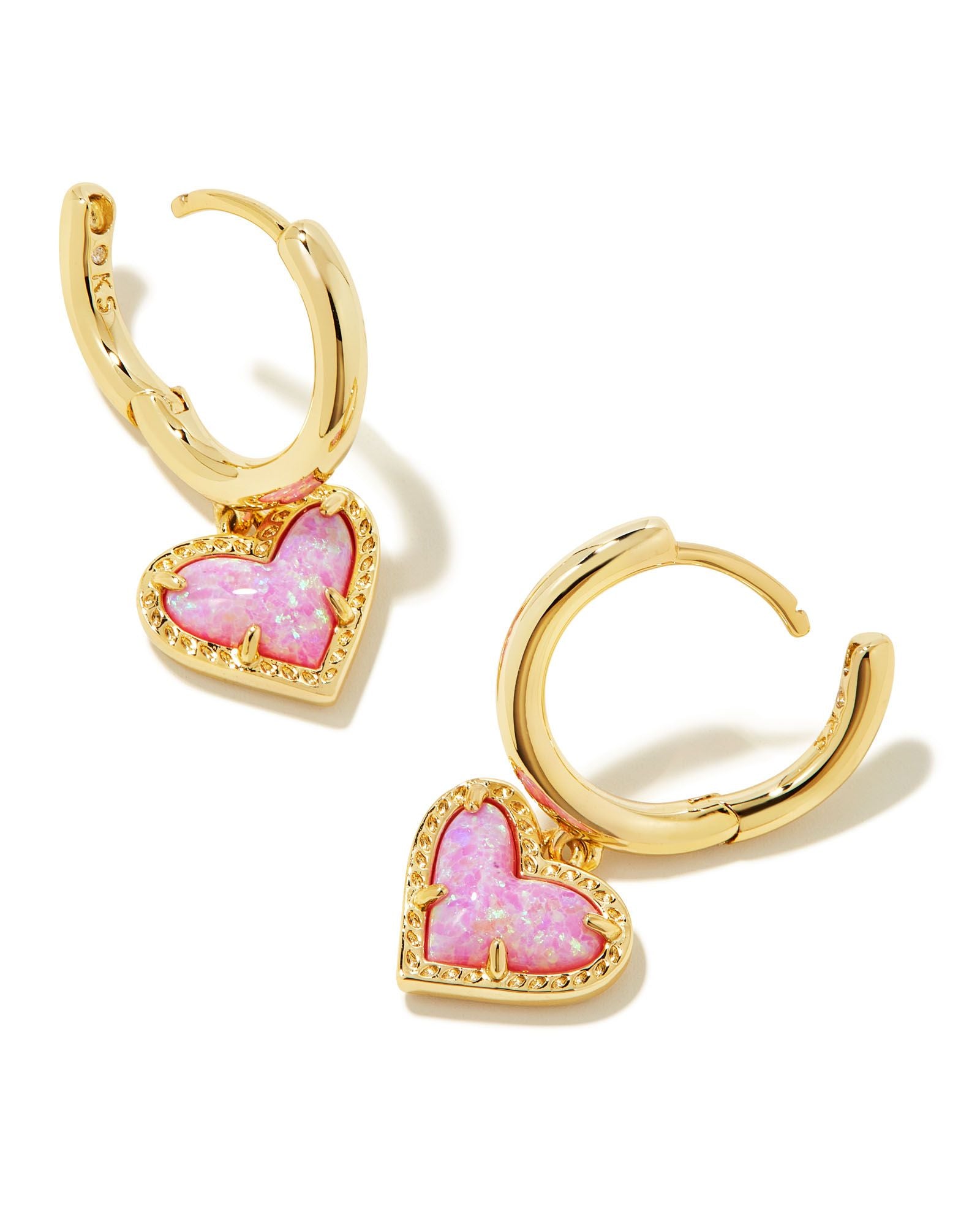 Ari Heart Huggie Earrings Bubblegum Pink