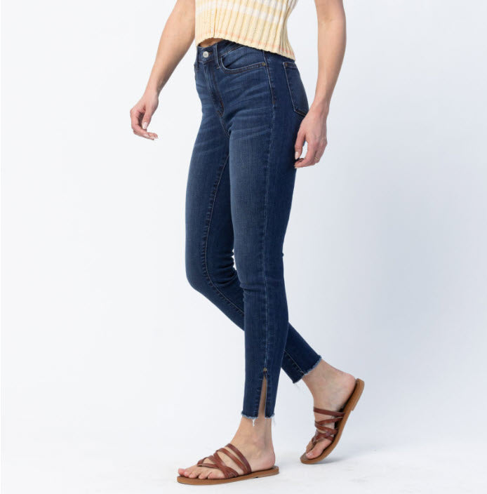 Sale High Waist Slit Skinny Jeans