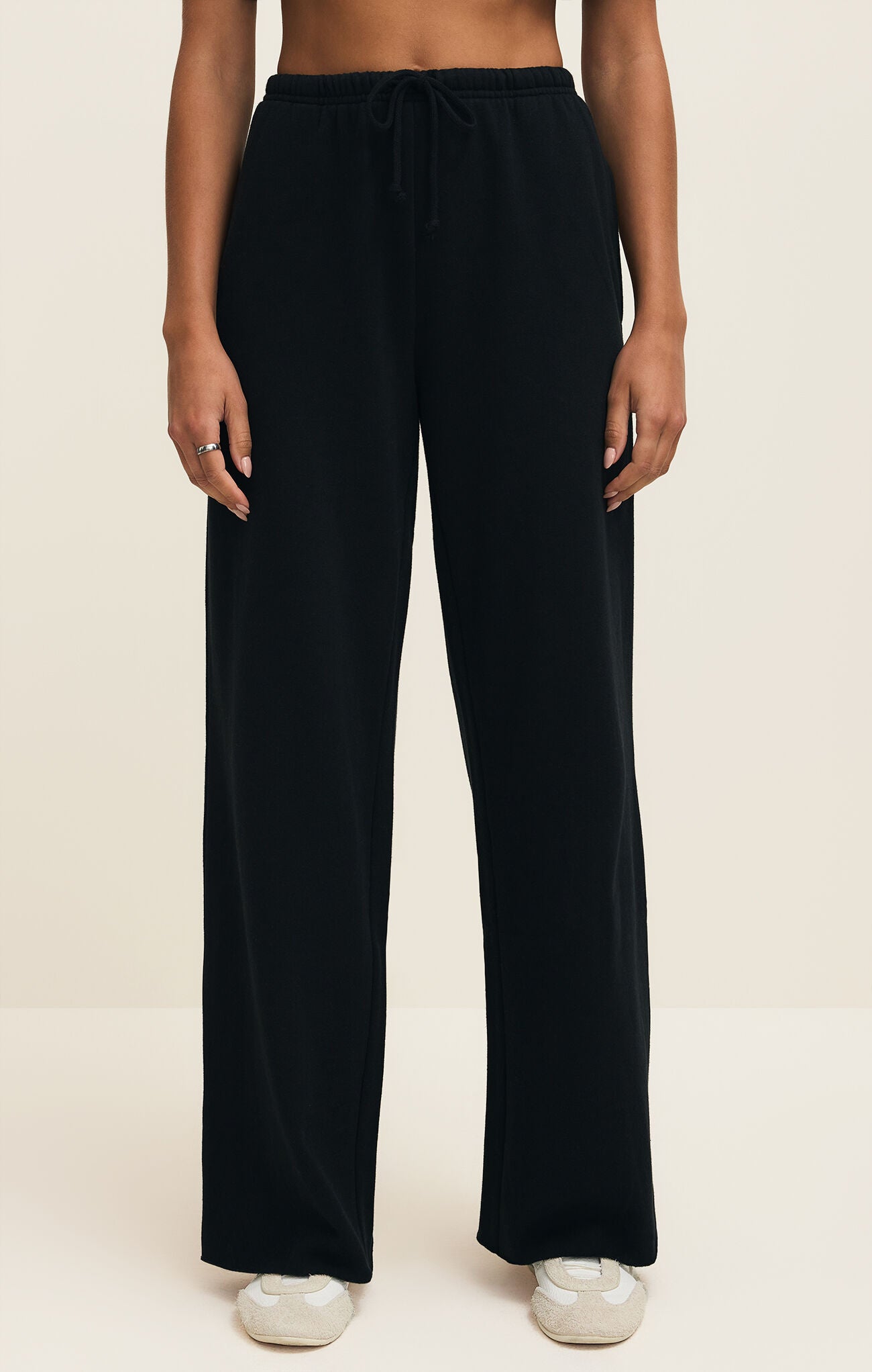Downtown Wide Leg Sweatpant Black