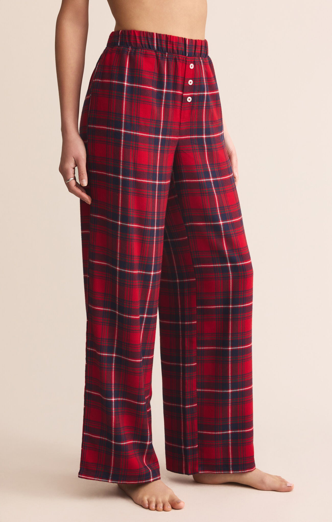 Sale Hangout Plaid Pant  Red