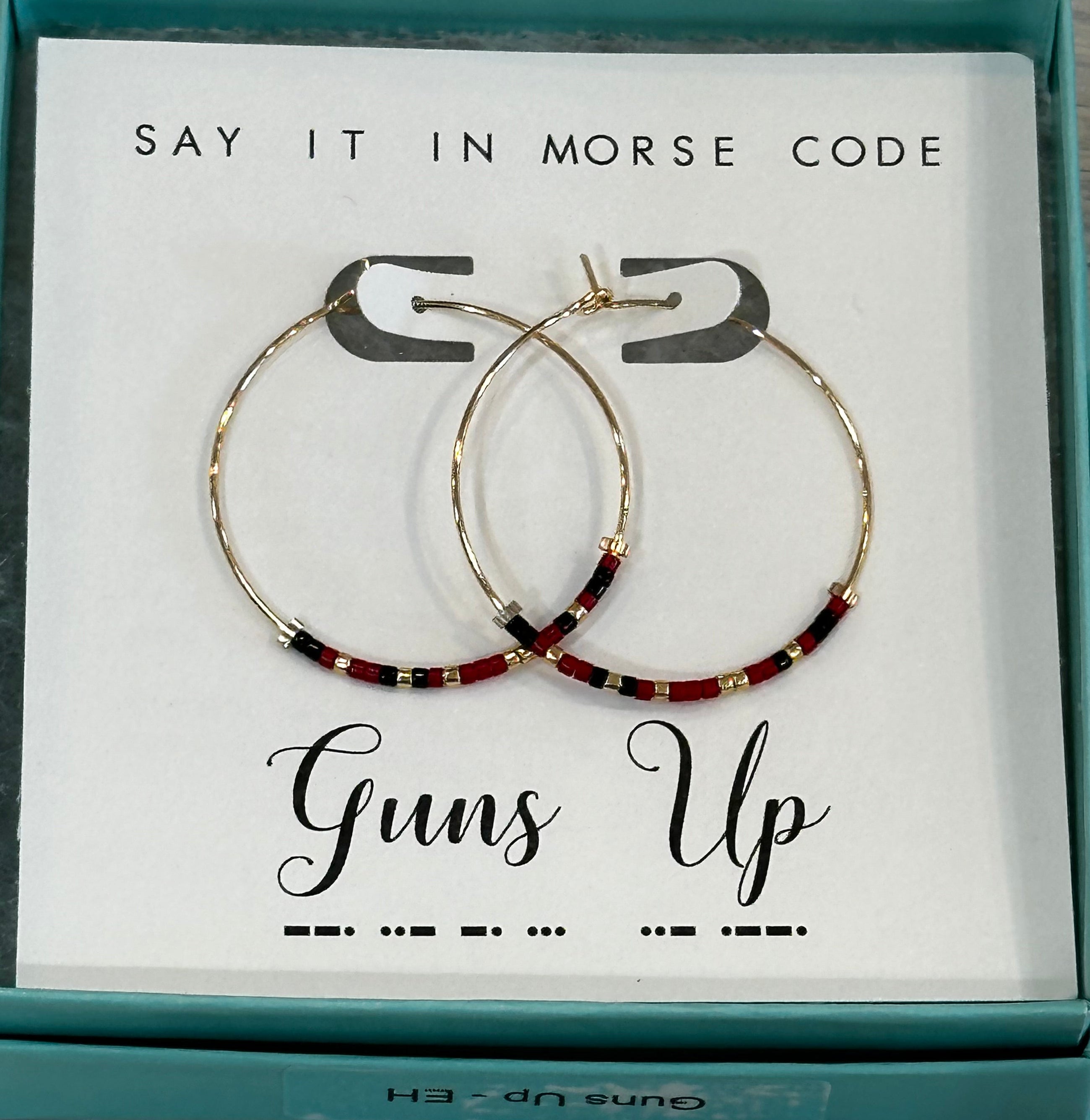 Guns Up Hoop Dot & Dash Earrings