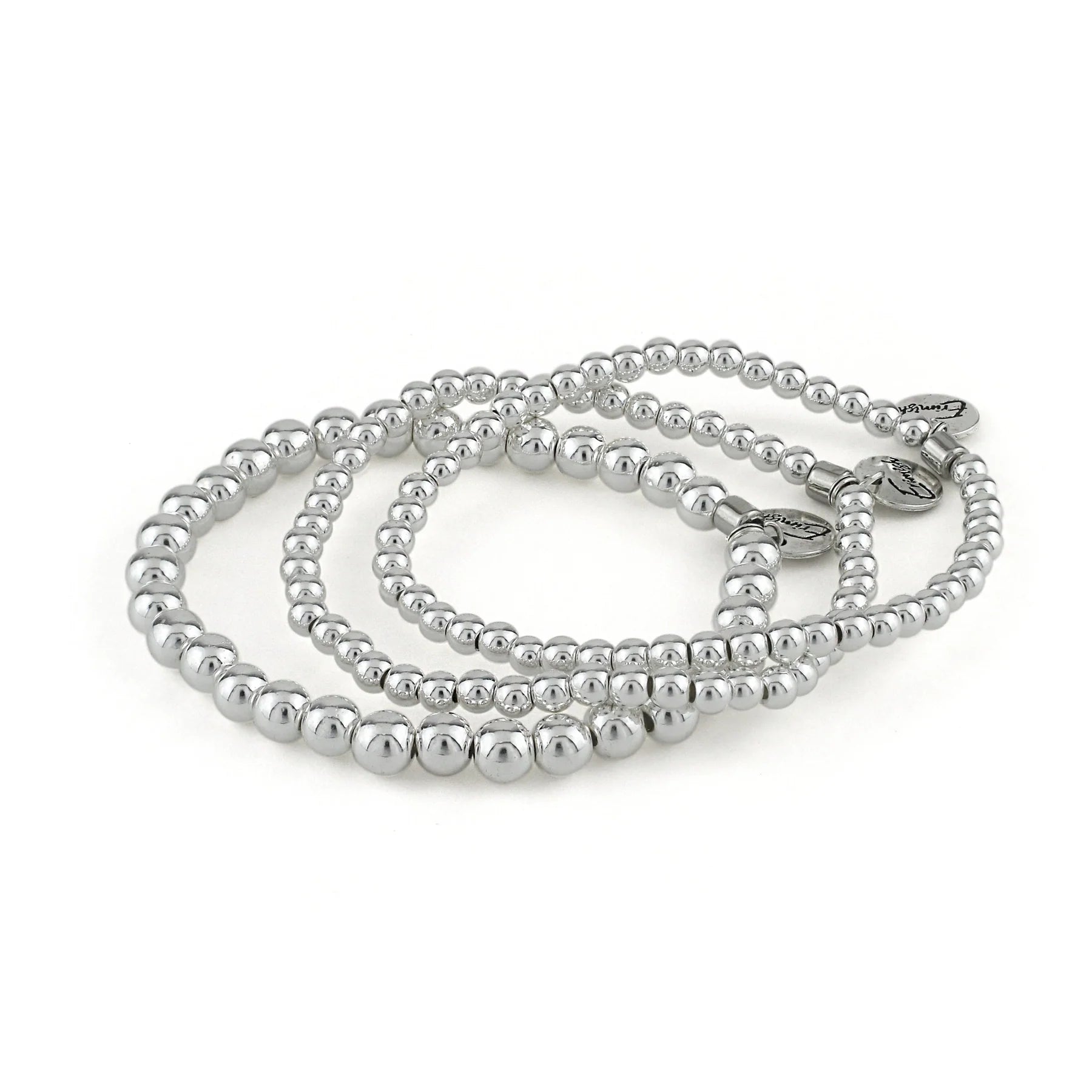 Aurora Beaded Bracelet Set Silver