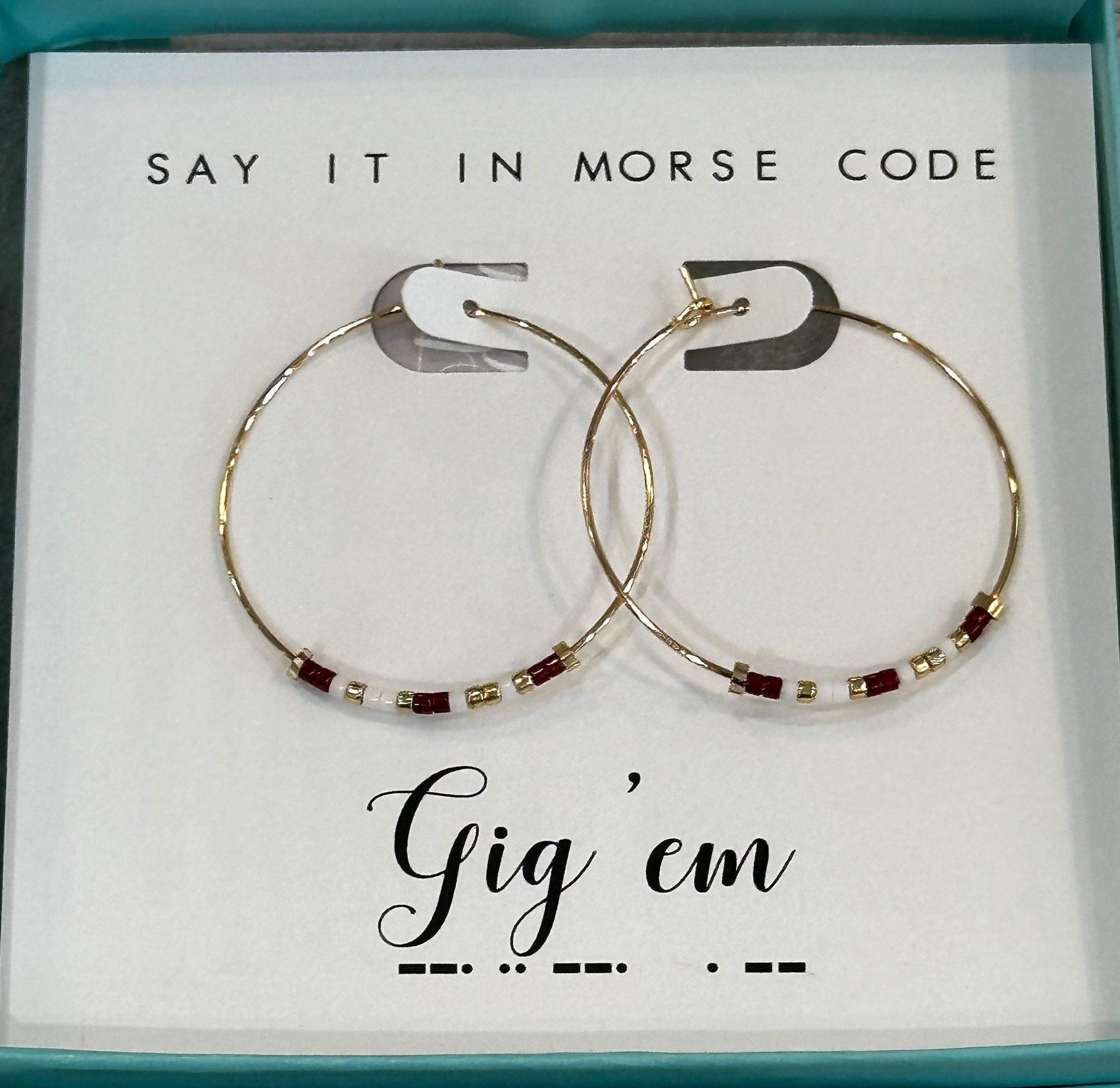 Gig 'em Dot & Dash Hoop Earrings