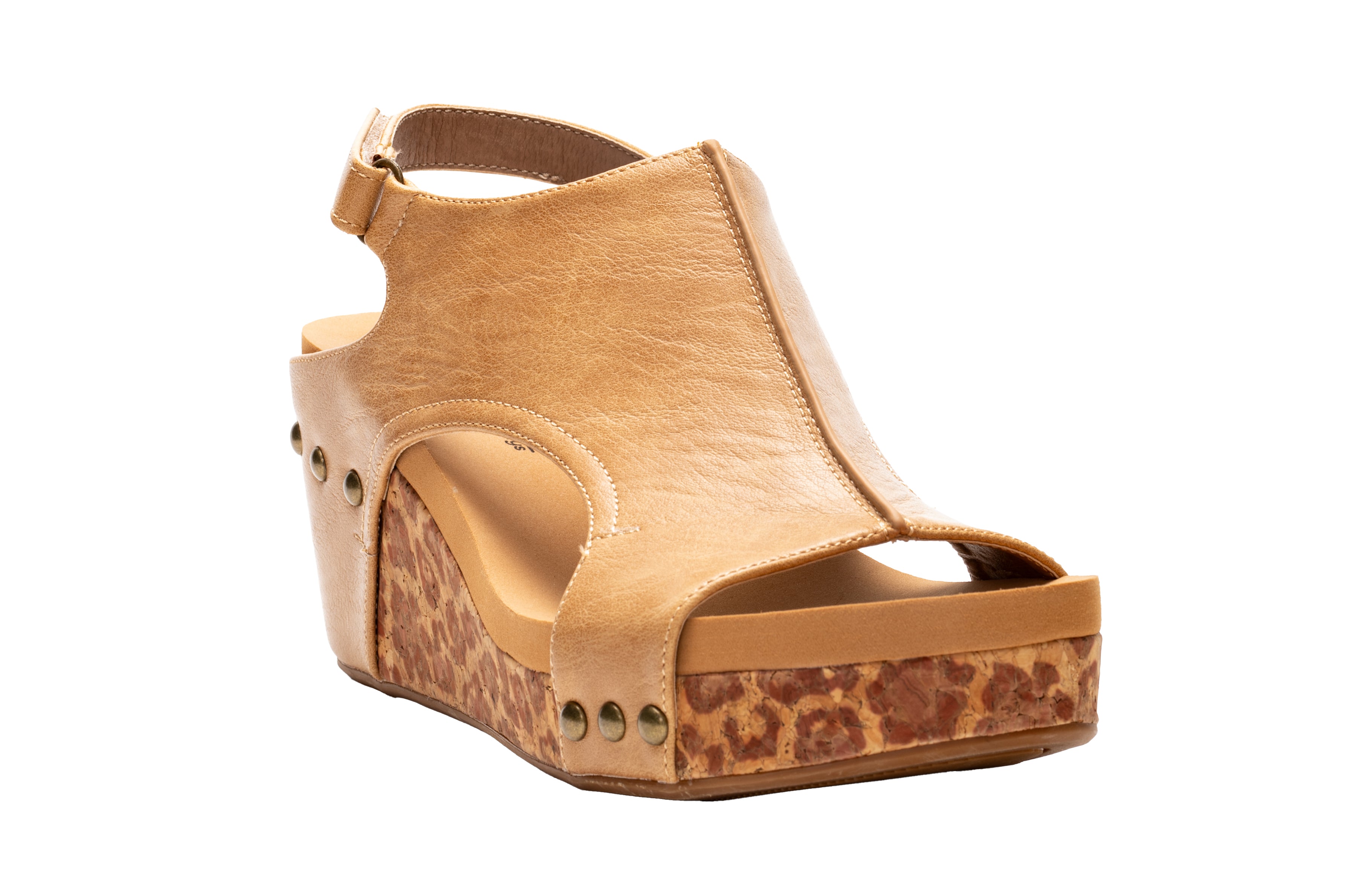 Carley Wedge Sandal Taupe Smooth Leopard