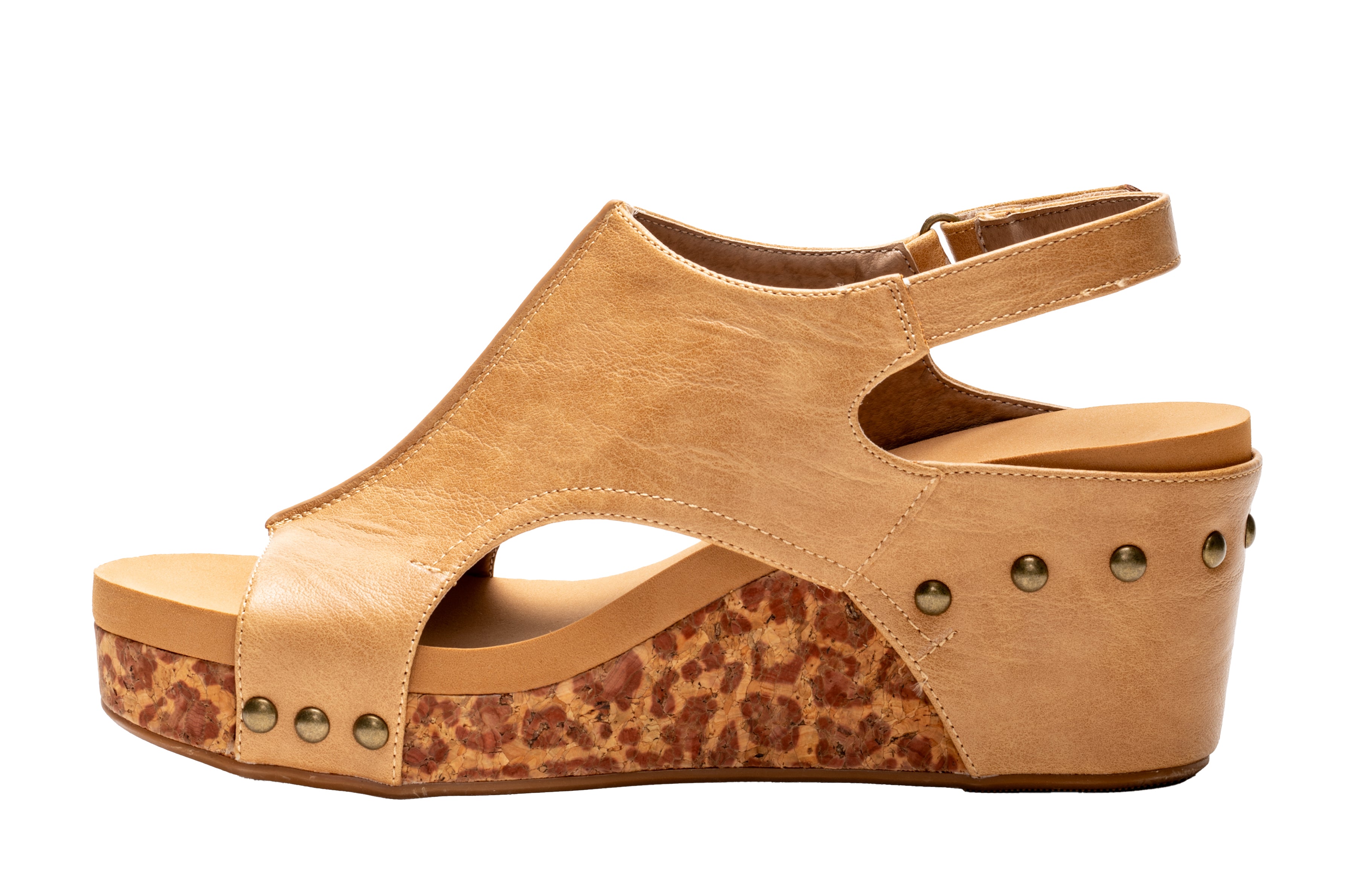 Carley Wedge Sandal Taupe Smooth Leopard