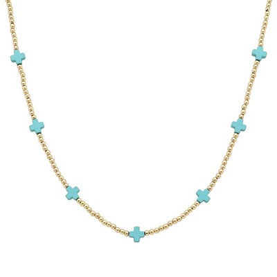 Dame Turquoise Cross Necklace