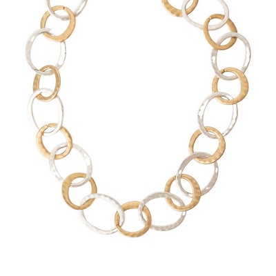 Doc Gold & Silver Hammered Link Necklace 11/25