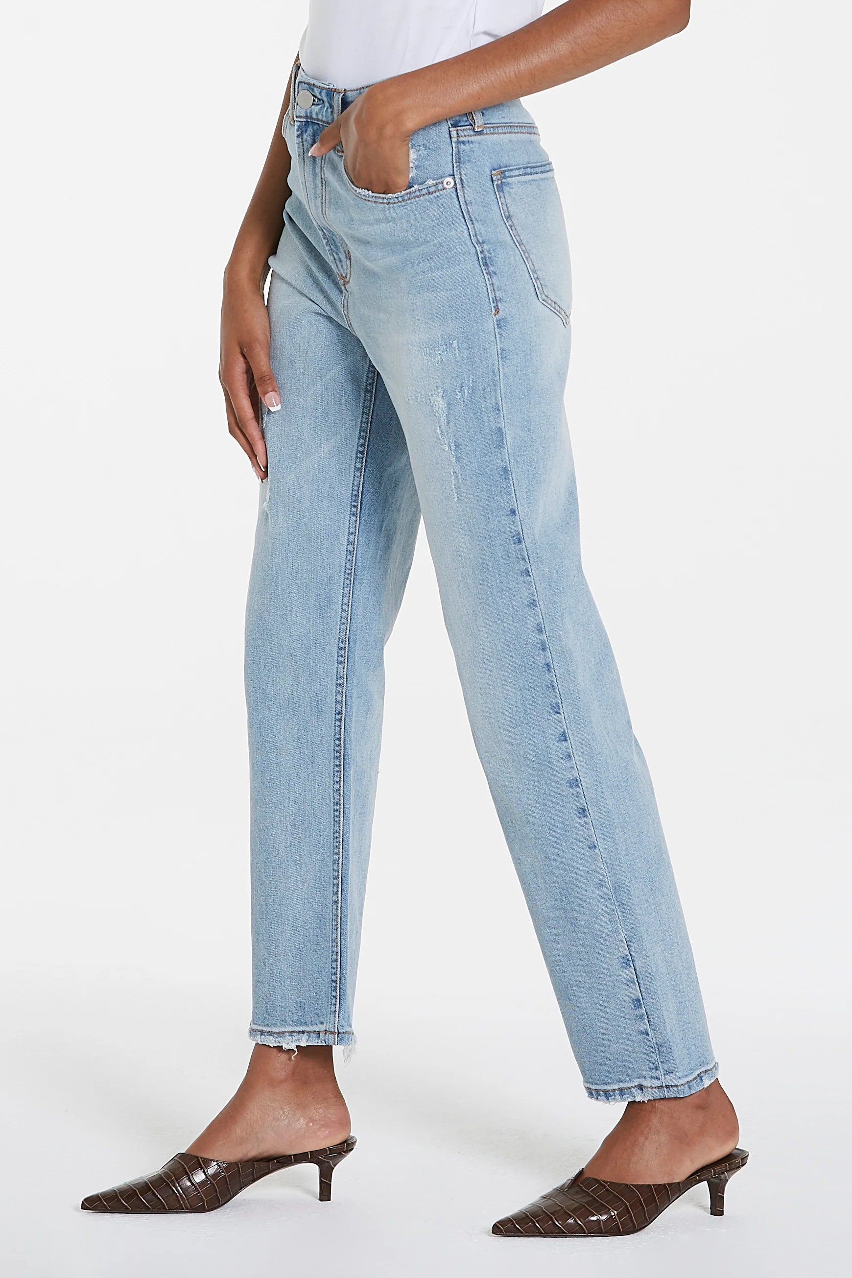 Sale 90s Ultra High Rise Ankle Straight Jeans Calabasas