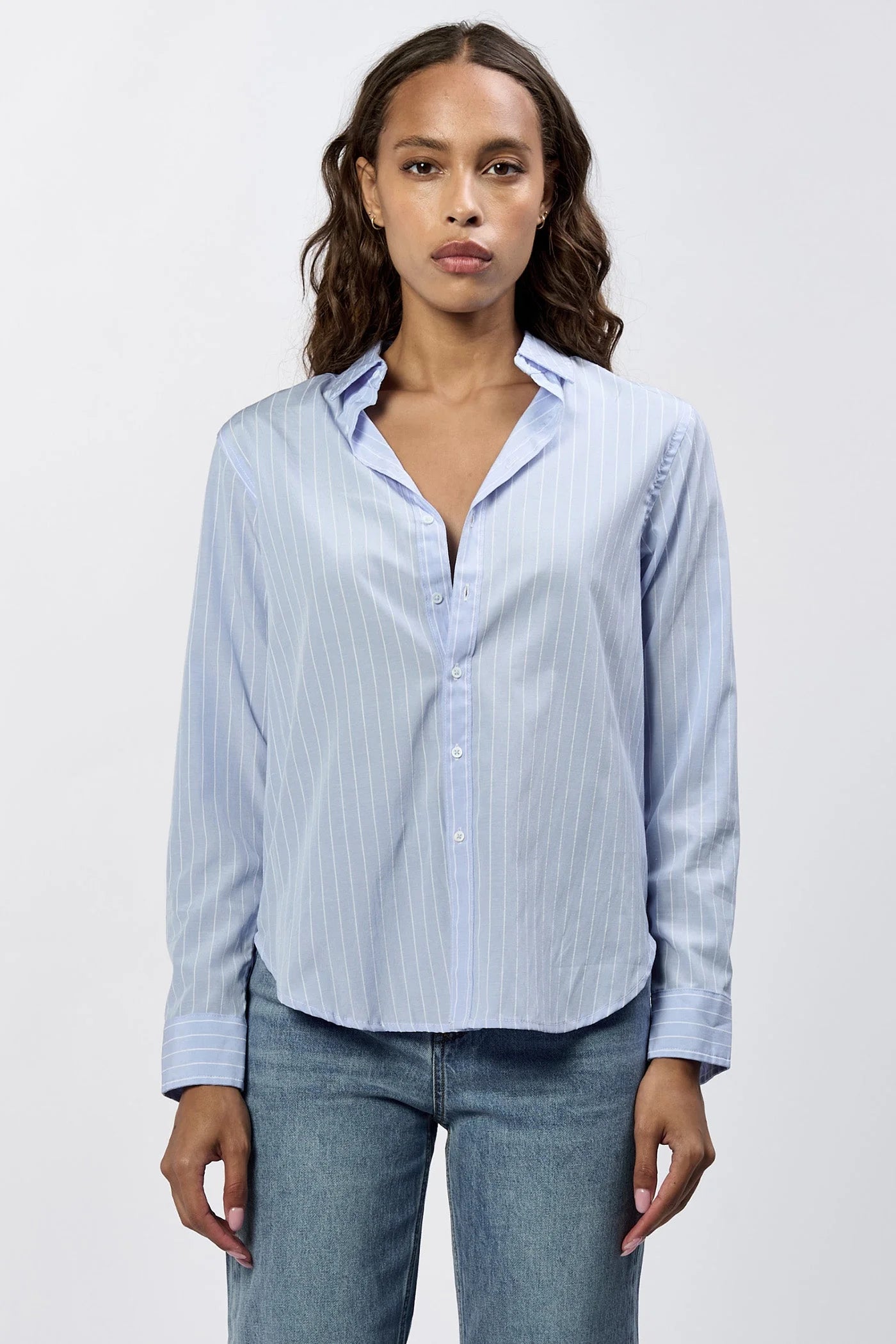 Sale Lolita Button Up Long Sleeve Boyfriend Fit Shirt Skyway