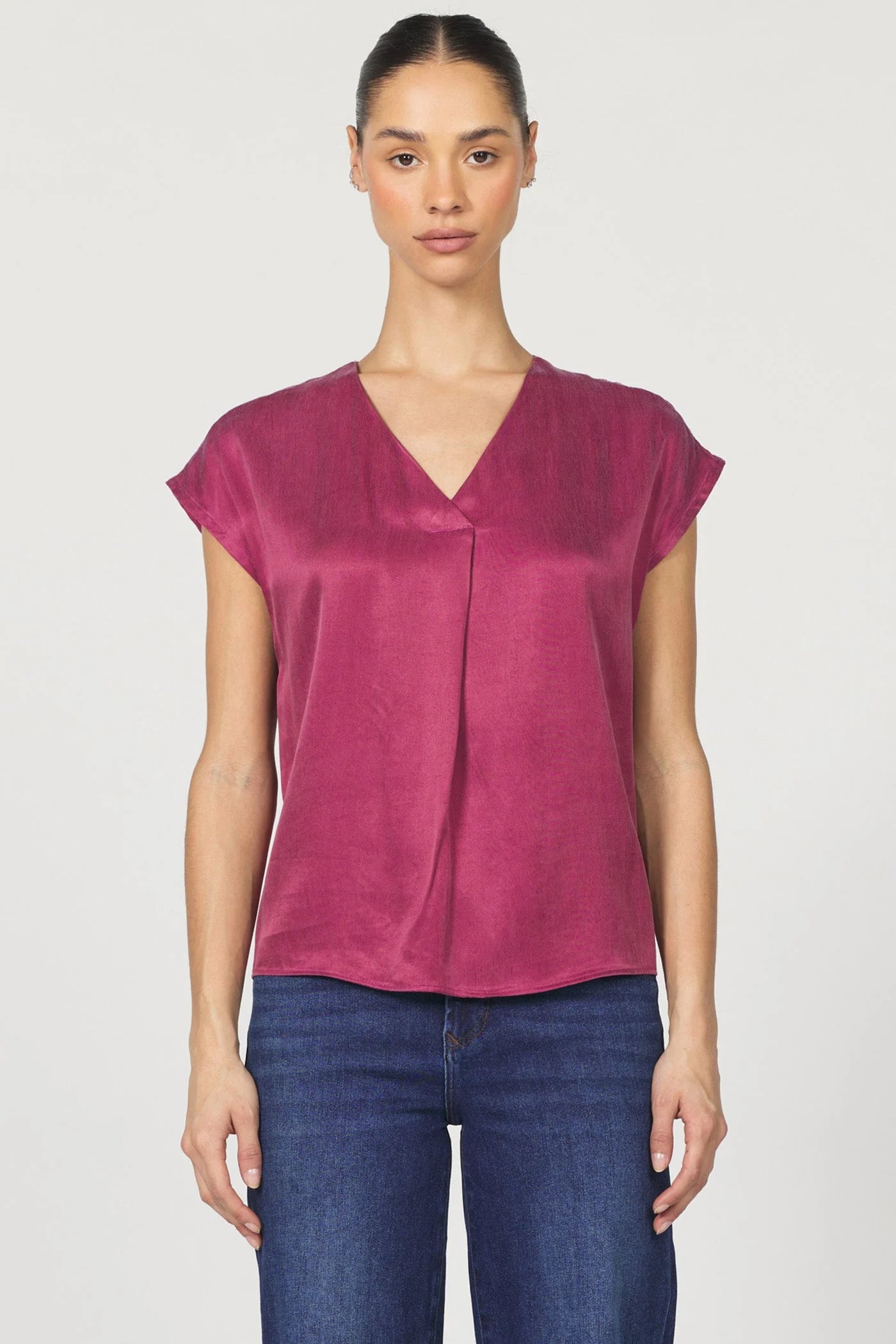 Sale Kristen Short Sleeve Blouse Dahlia Mauve
