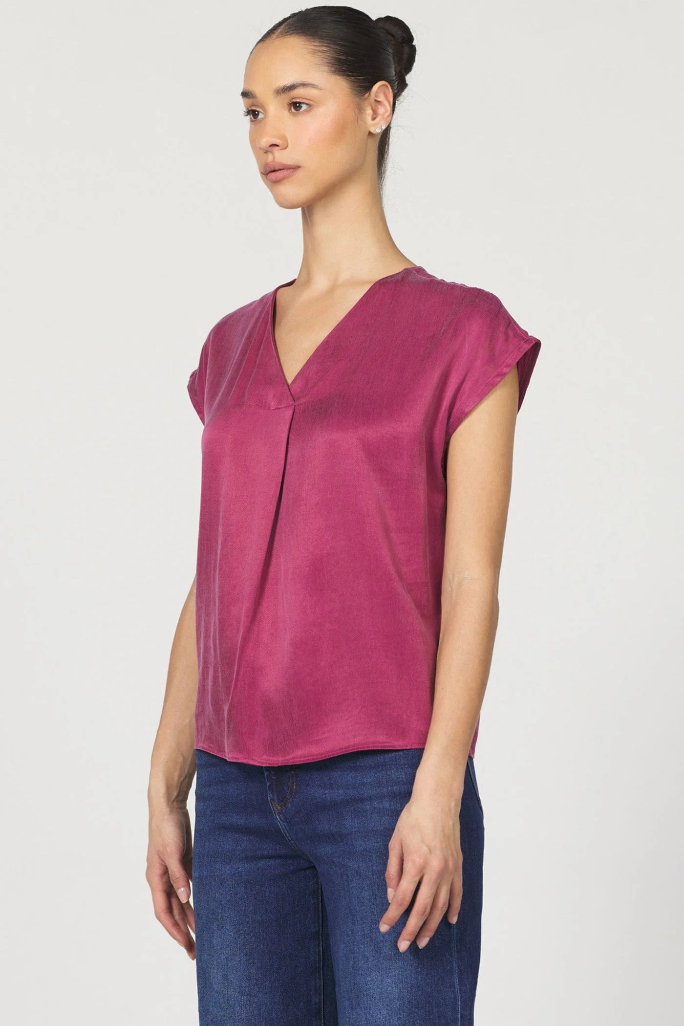 Sale Kristen Short Sleeve Blouse Dahlia Mauve