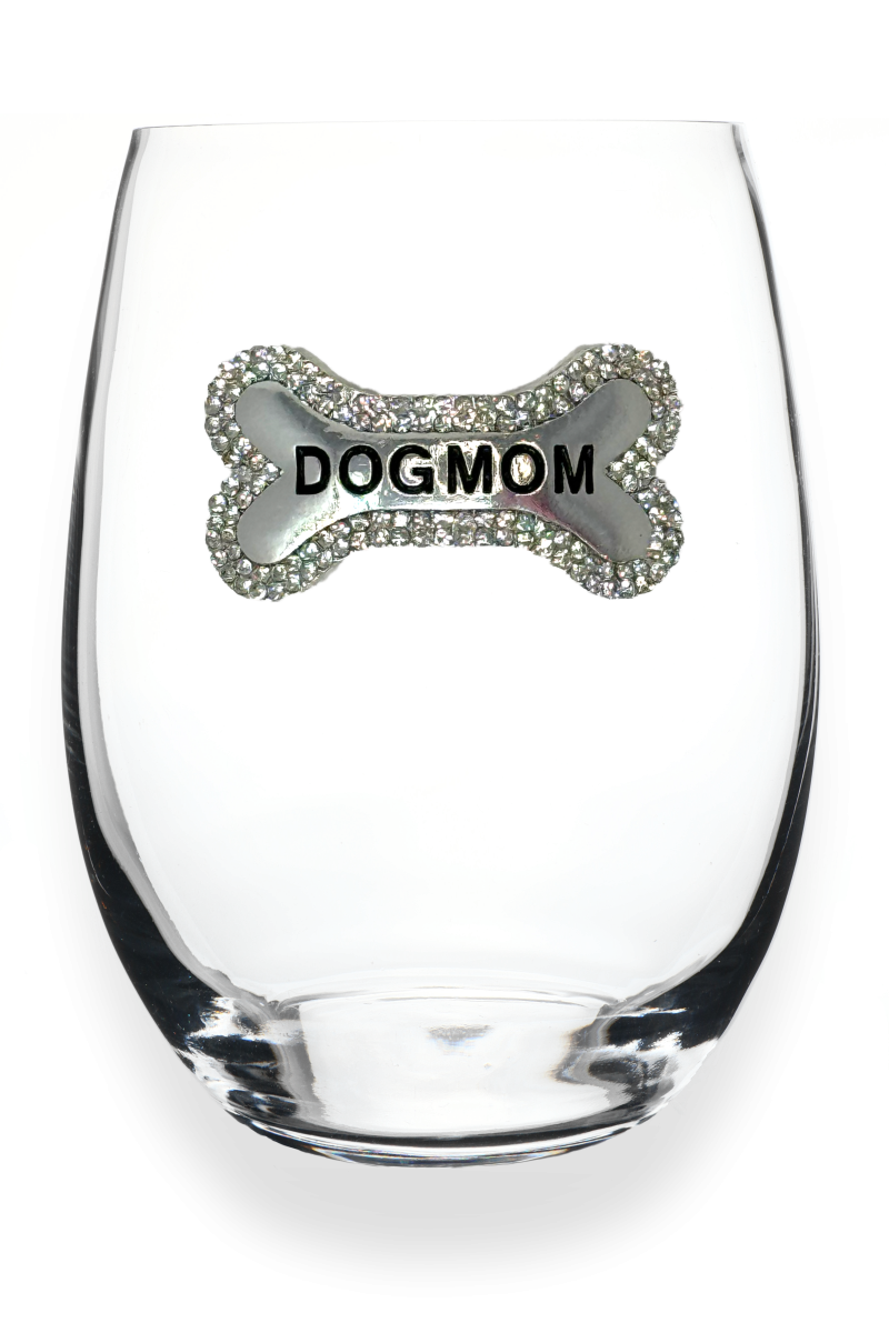Dog Mom Stemless Wine Glass
