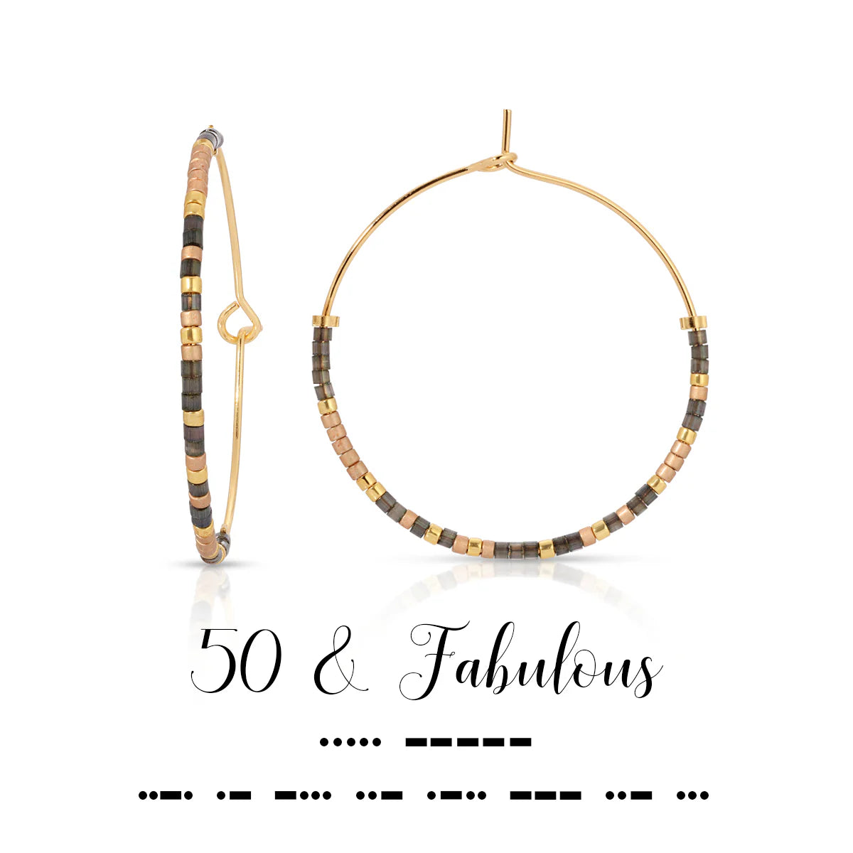 50 & Fabulous Dot & Dash Hoop Earrings