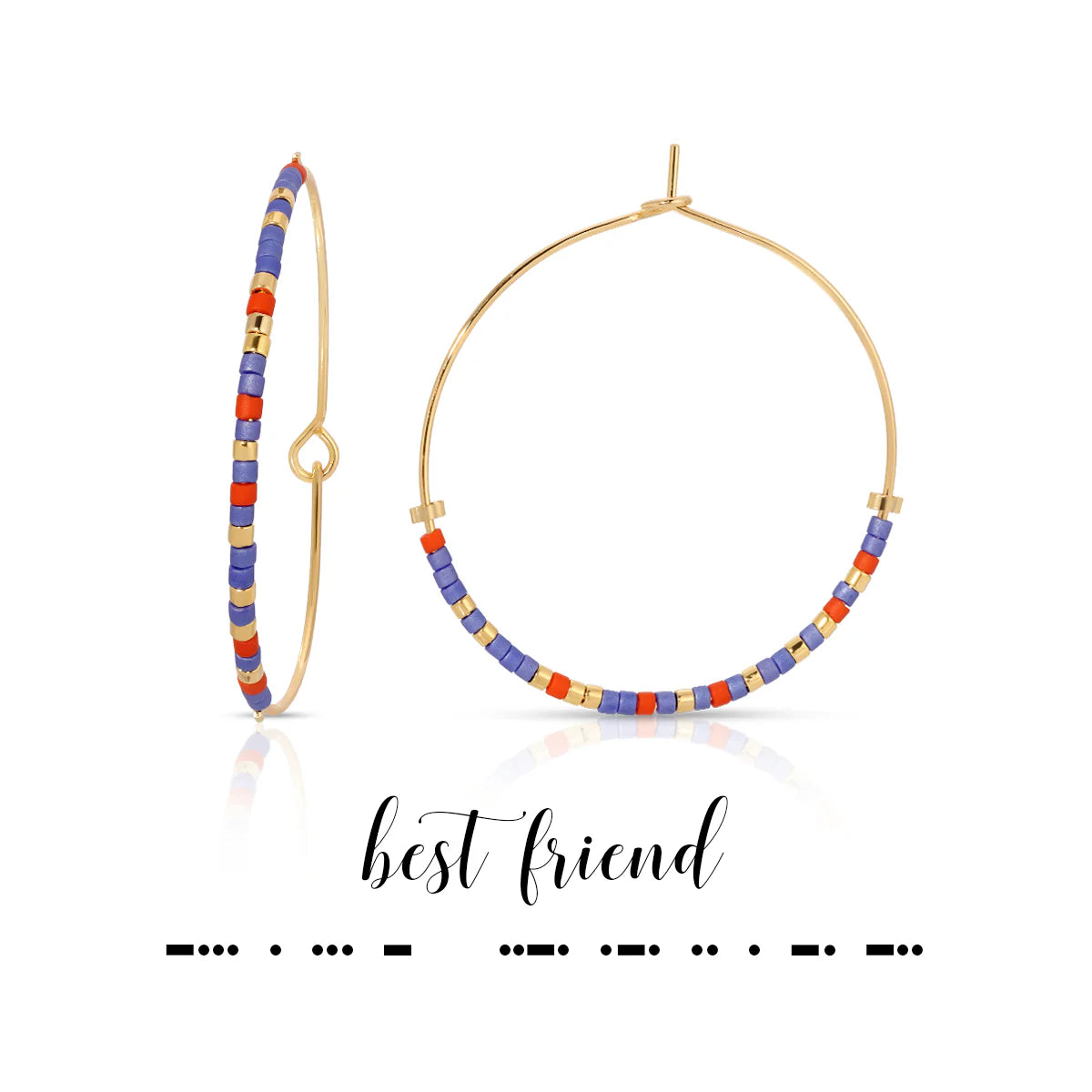 Best Friend Dot & Dash Hoop Earrings