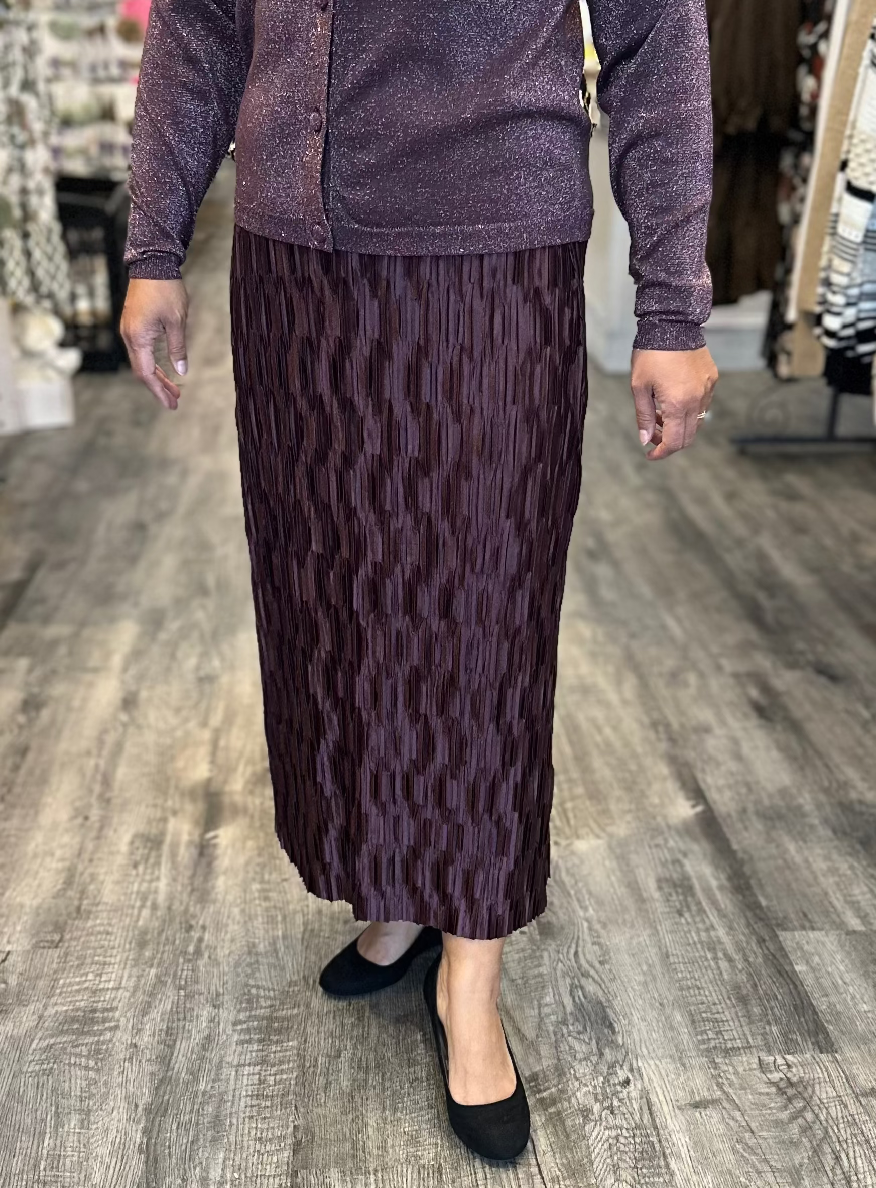 Sale Textured Midi Skirt