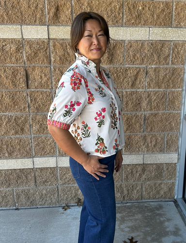 Short Sleeve floral print blouse