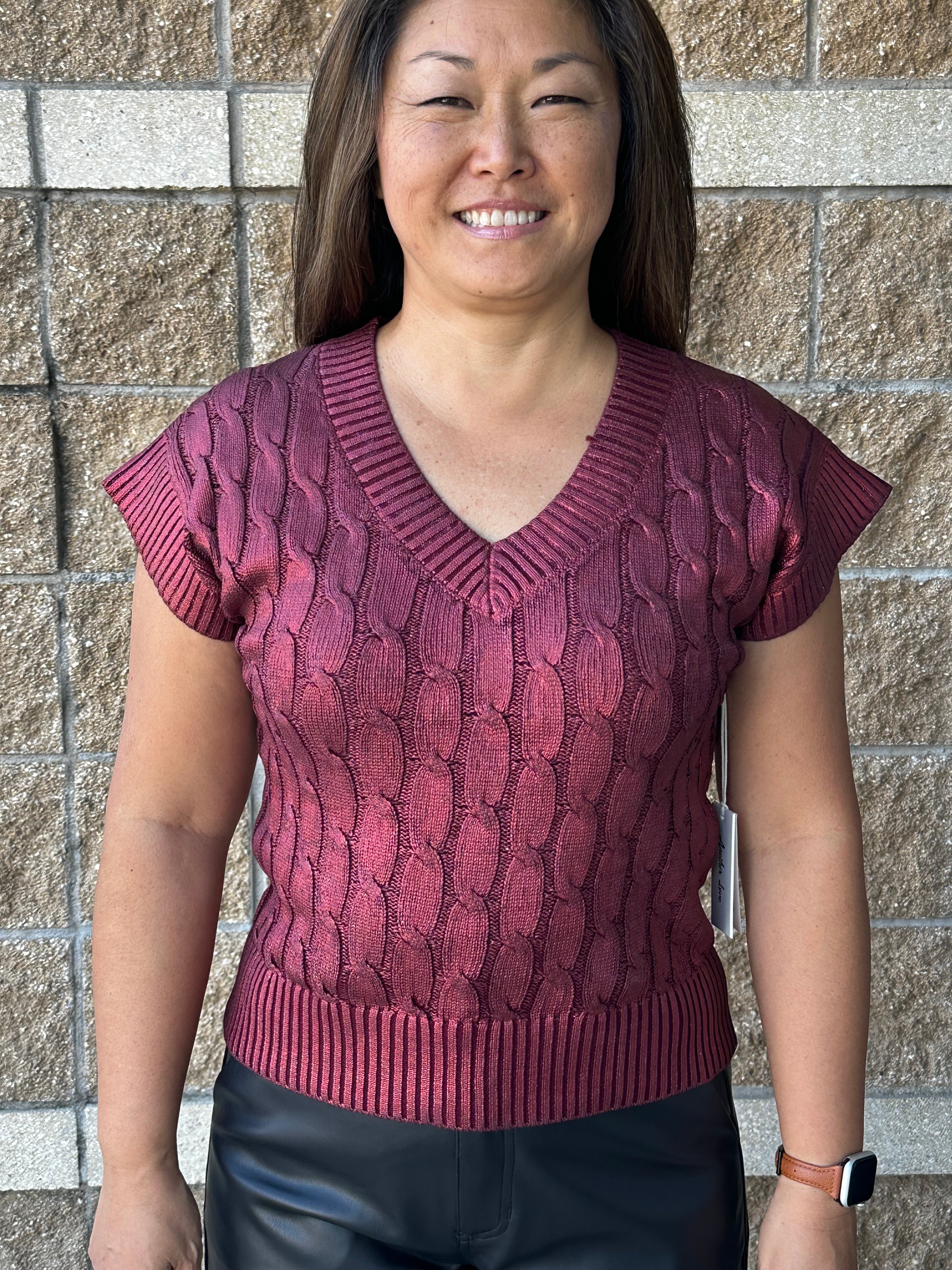 Final Sale Metallic Sweater Vest