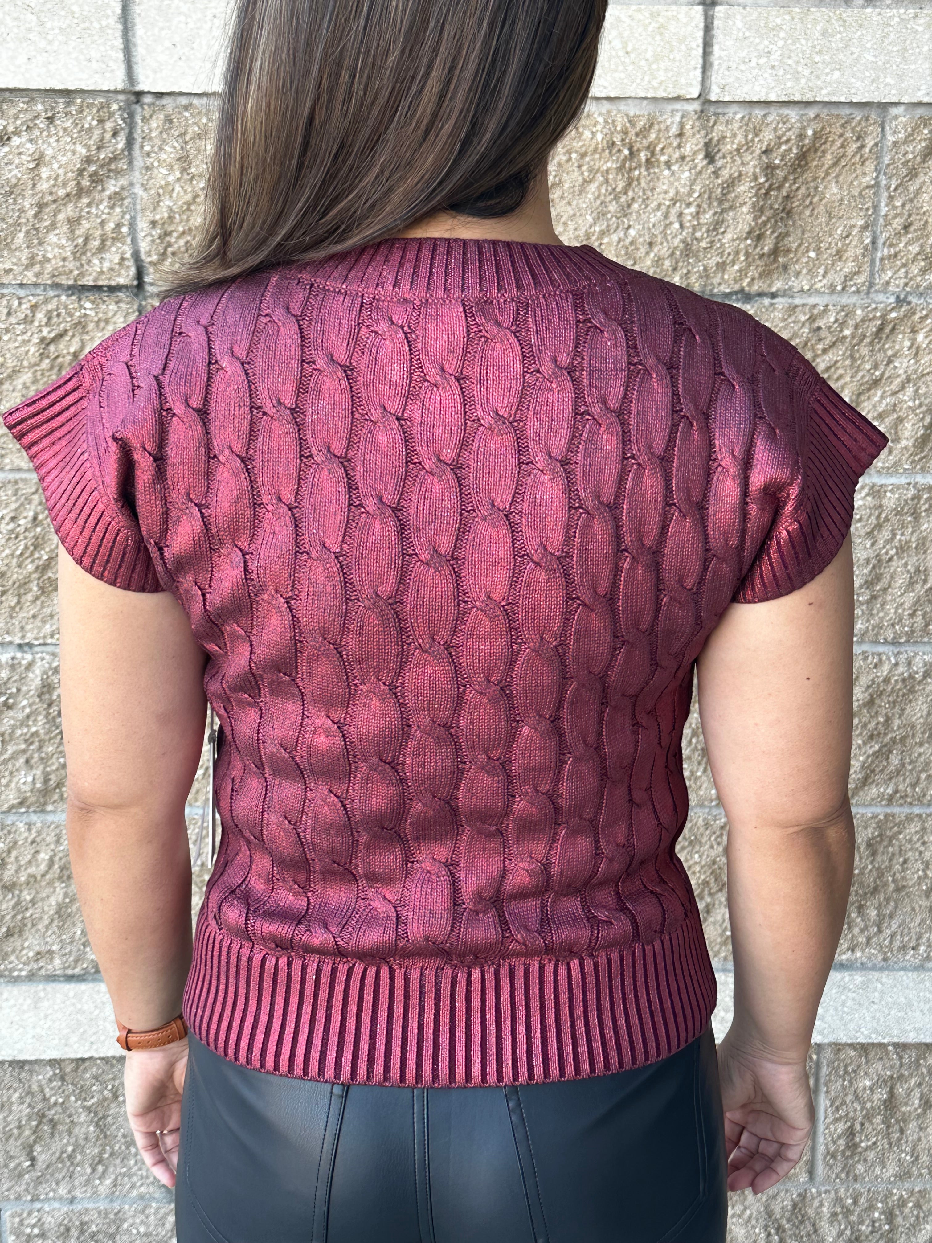 Final Sale Metallic Sweater Vest